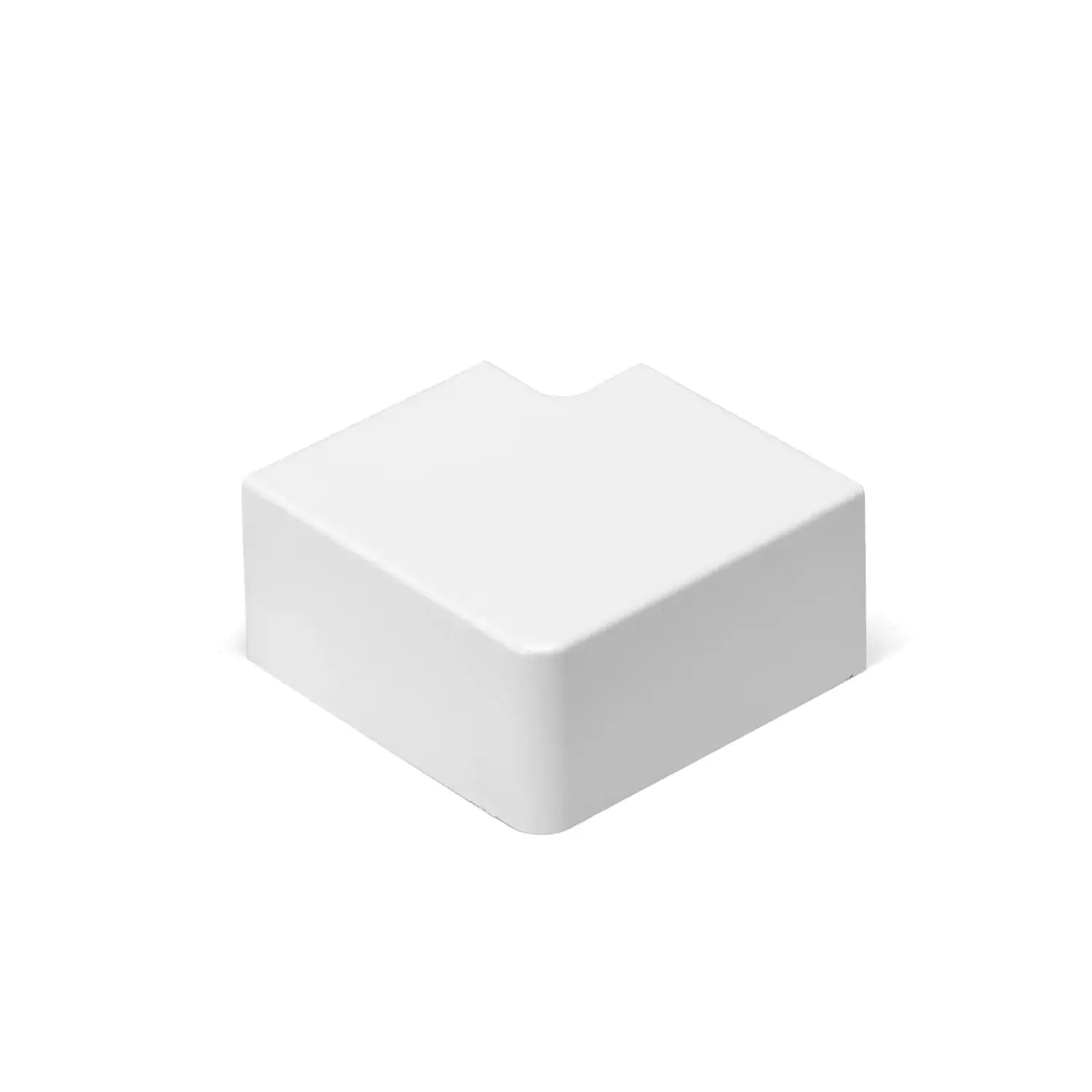 immagine connettore ad angolo curva canalina elettrica quadrata in PVC bianco 60x40mm