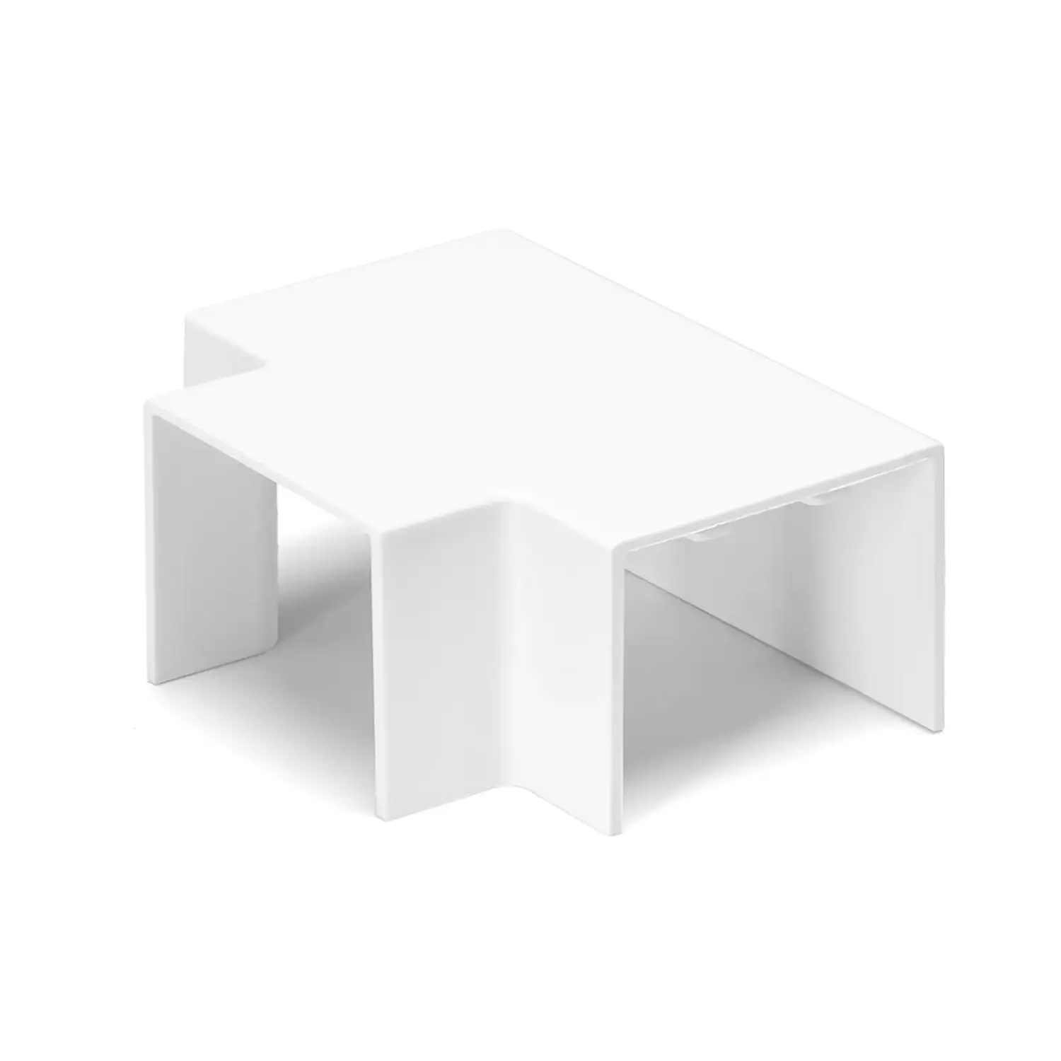 immagine del prodotto connettore derivazione a T canalina elettrica quadrata in PVC bianco 60x40mm