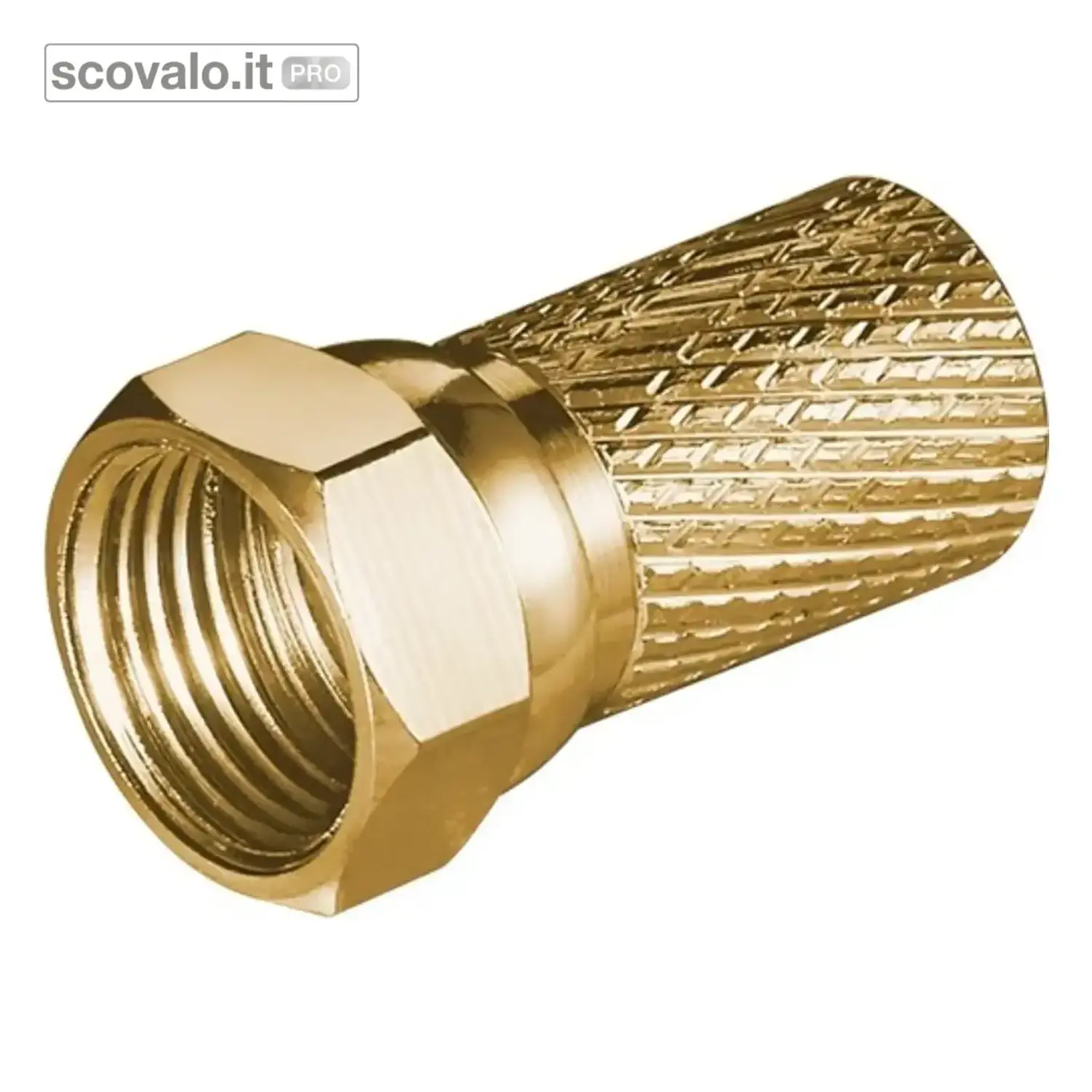 immagine del prodotto Connettore F Vite Antenna Satellitare 7mm Rame Oro 2pz Spinotto