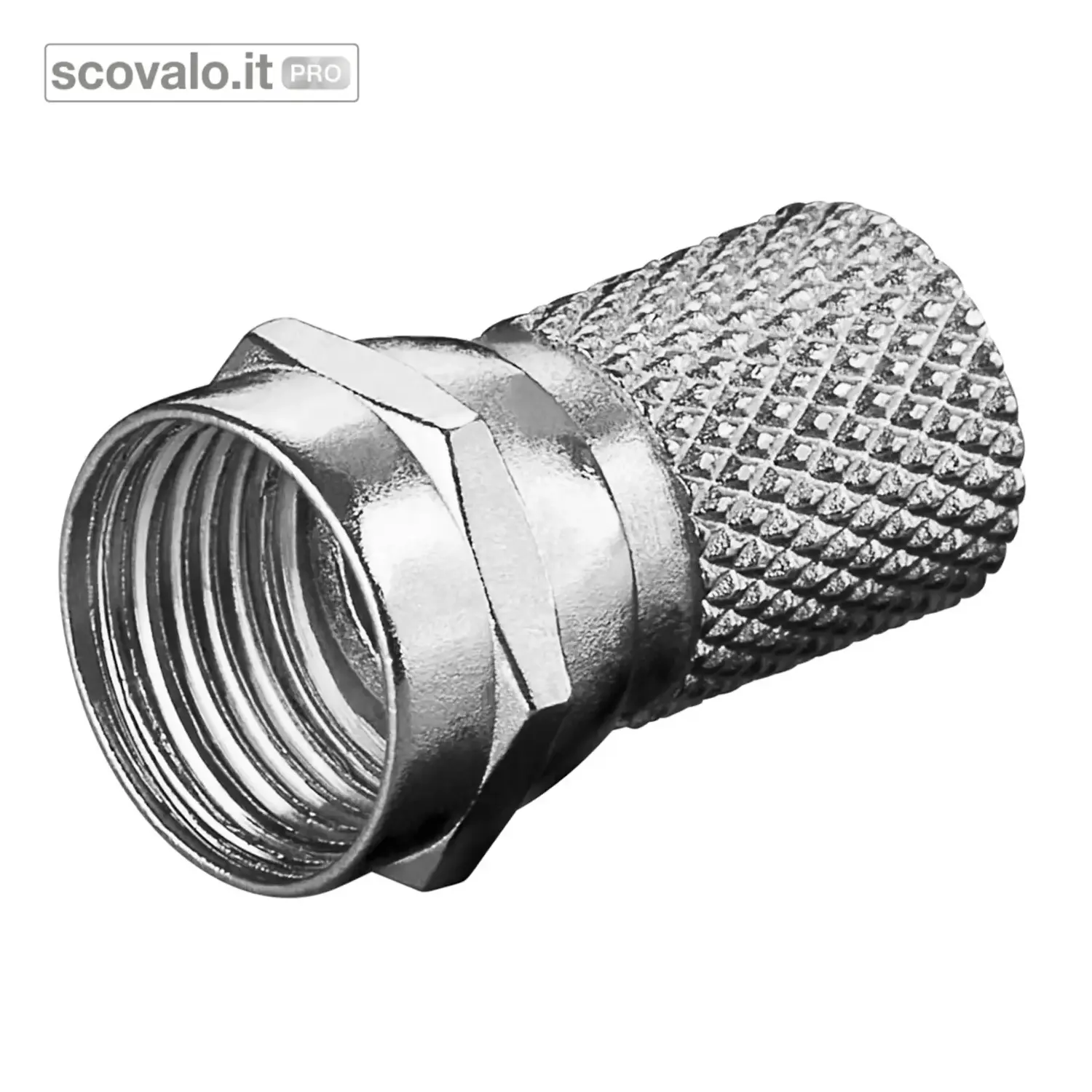 immagine del prodotto Connettore F Zinco 7mm per Antenna Satellitare 18mm ad Avvitare