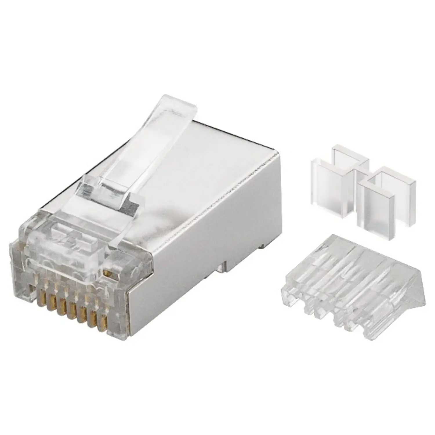 immagine del prodotto connettore plug cavo rete cat 6 schermato con slitta