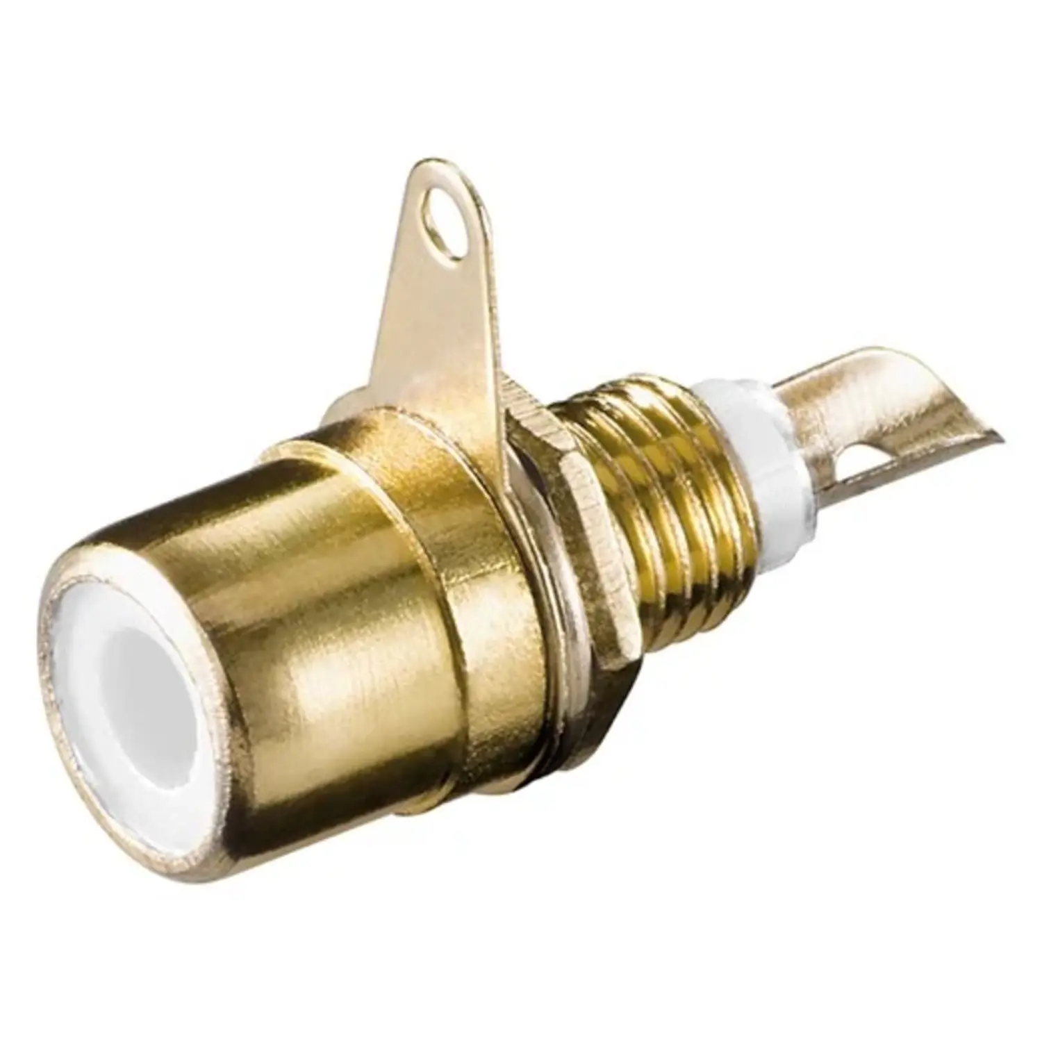 immagine del prodotto connettore presa rca da pannello placcata in oro di metallo bianco wnt 11318