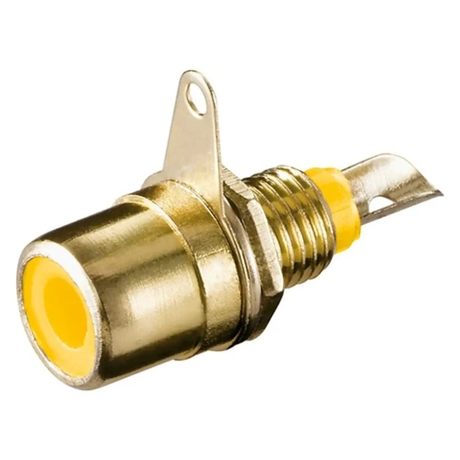 immagine connettore presa rca da pannello placcata in oro di metallo giallo wnt 11314