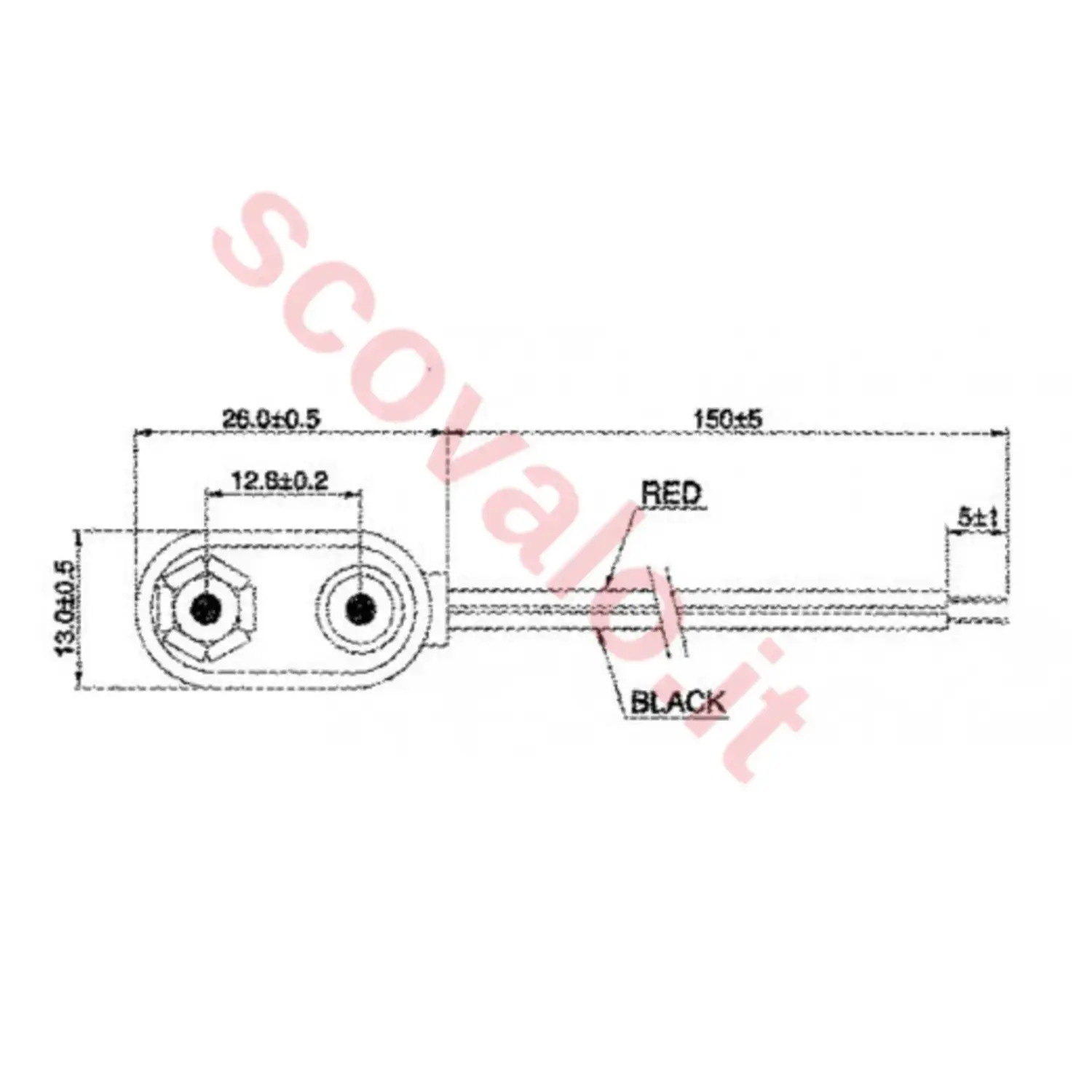 immagine connettore rosso nero clip per batteria transistor 9 volt con cavo