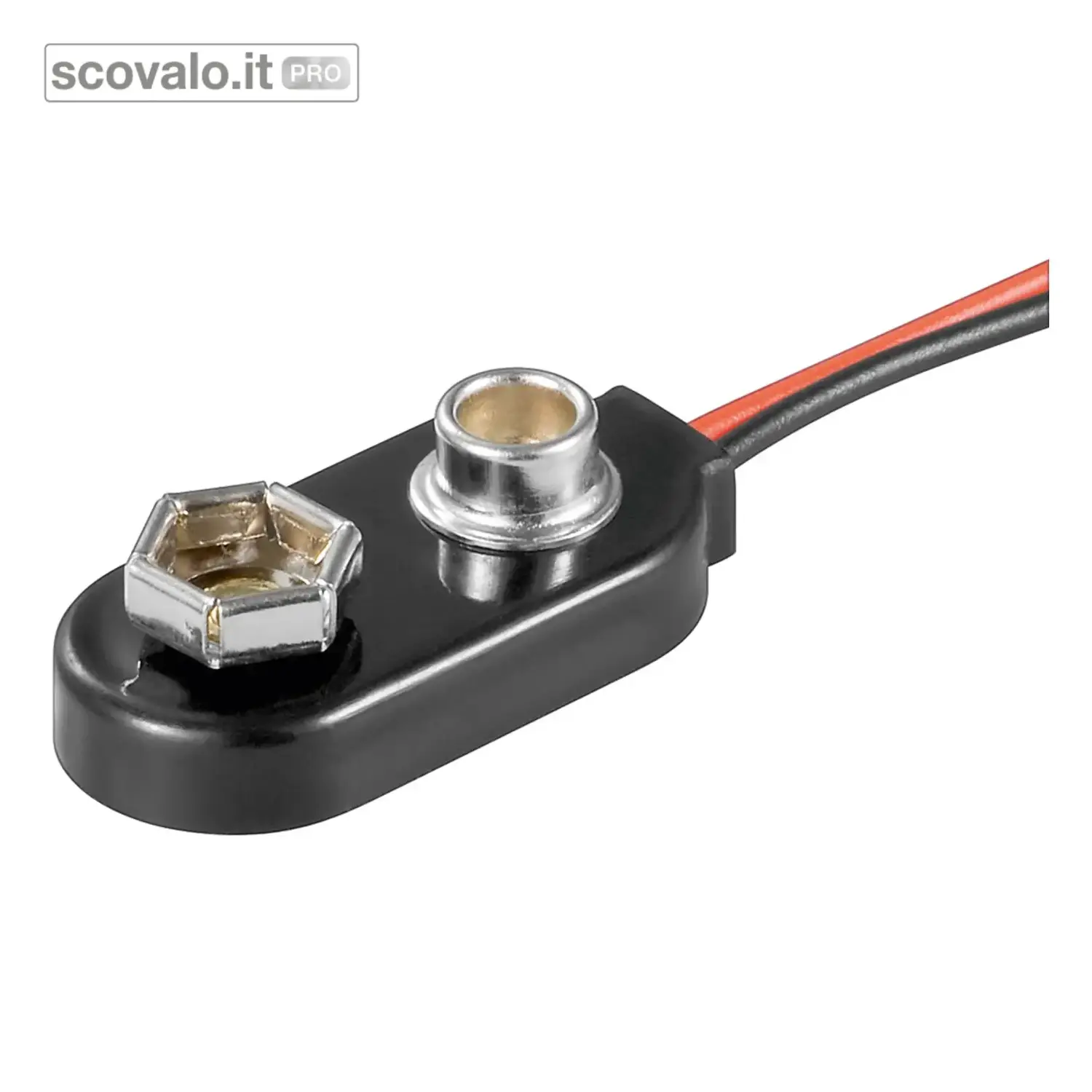 immagine del prodotto Connettore Batteria 9V Clip con Cavo 150mm Rosso Nero Idrorepellente