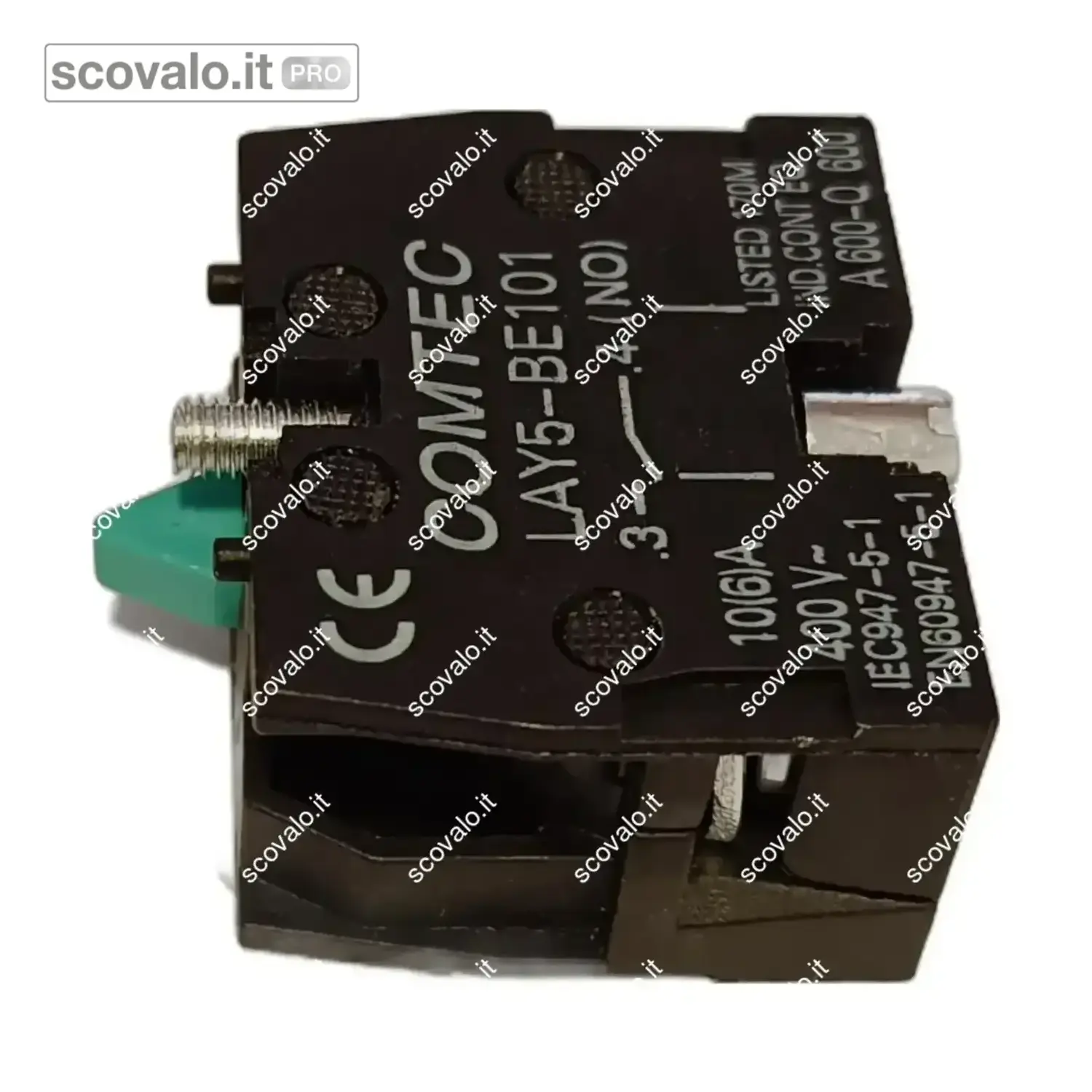 immagine del prodotto Contatto 1 NA Pulsante Pannello Verde 400V 10A Comtec