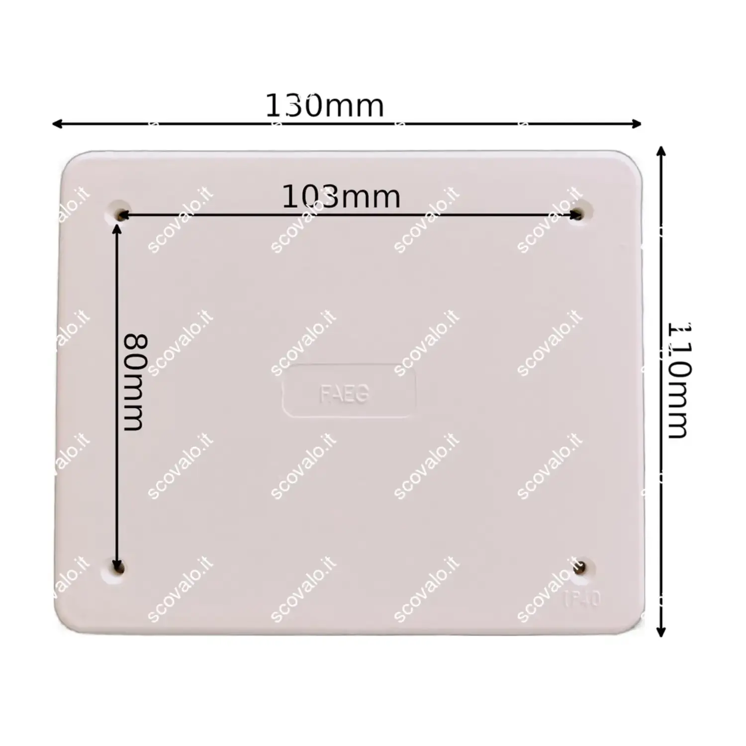 immagine coperchio cassetta elettrica di derivazione bianco 130x110 mm