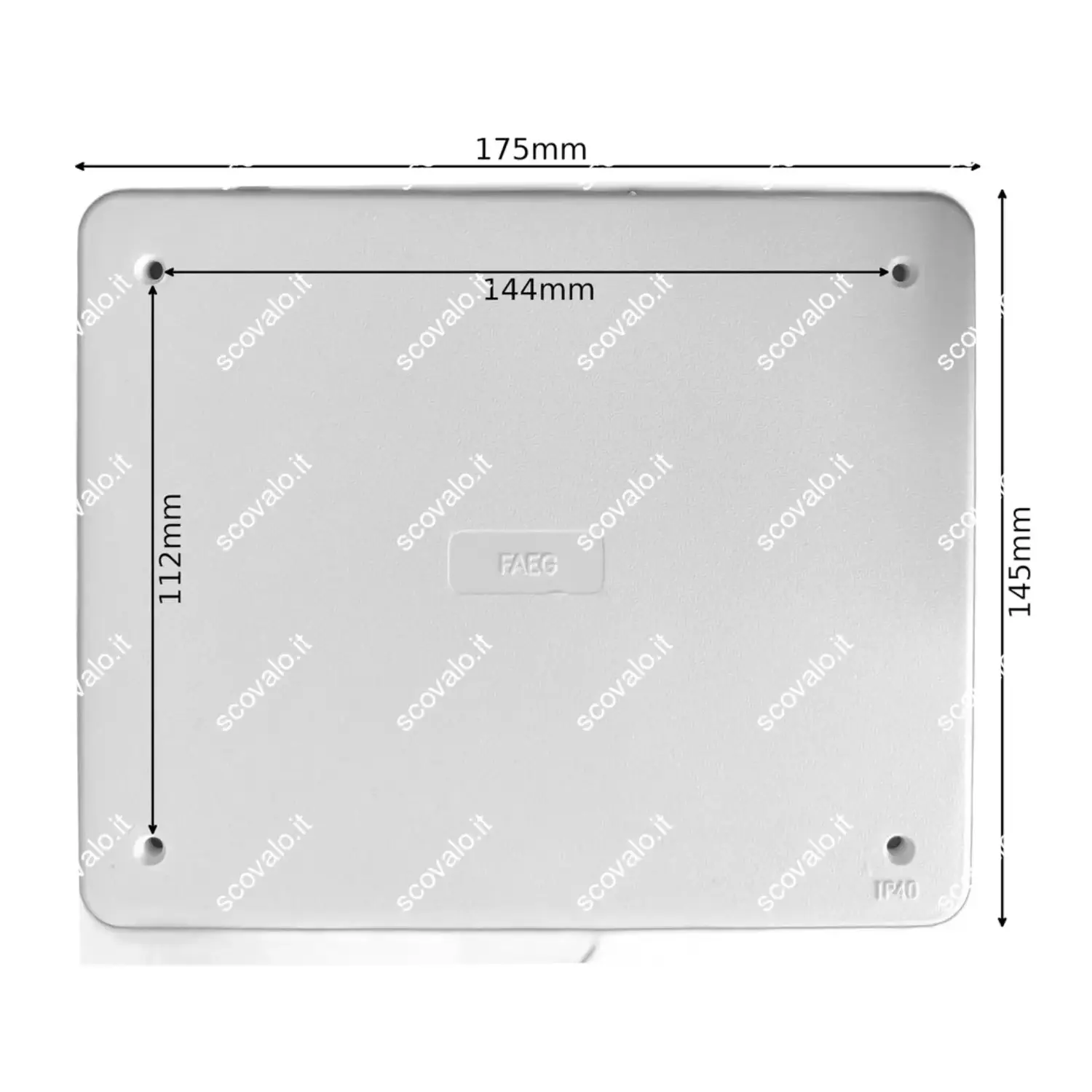 immagine coperchio cassetta elettrica di derivazione bianco 175x145mm