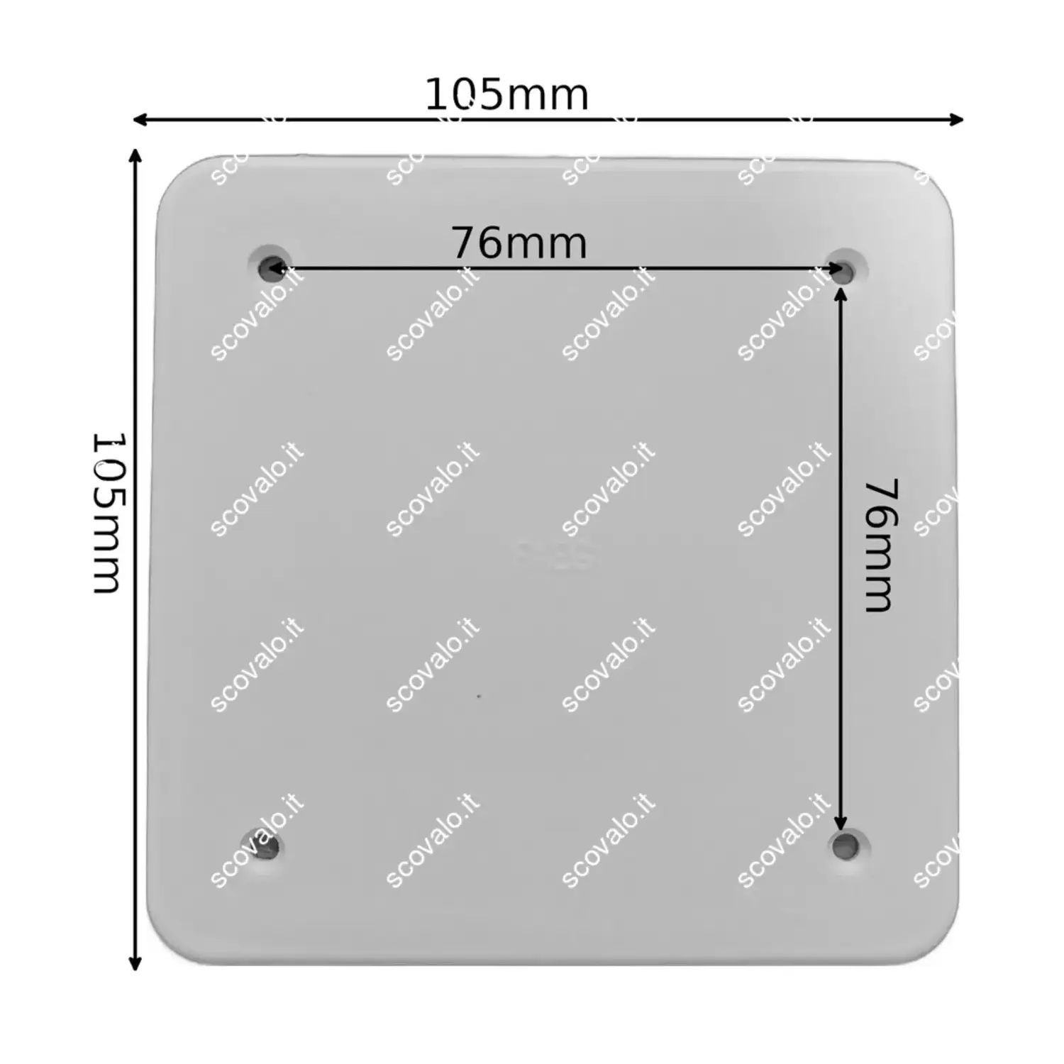 immagine coperchio cassetta elettrica di derivazione bianco 105x105 mm