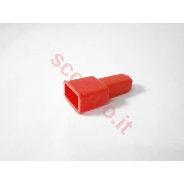 immagine del prodotto coprifaston per faston maschio passo 6,35 mm rosso var 130322