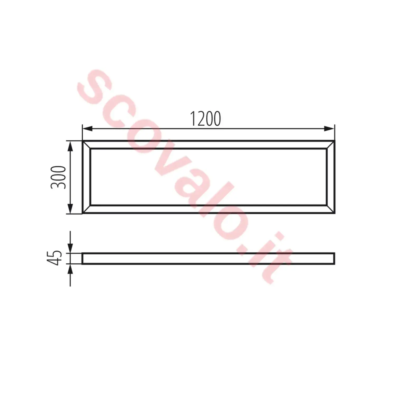 immagine cornice supporto telaio montaggio pannello led 120x30 cm grigio