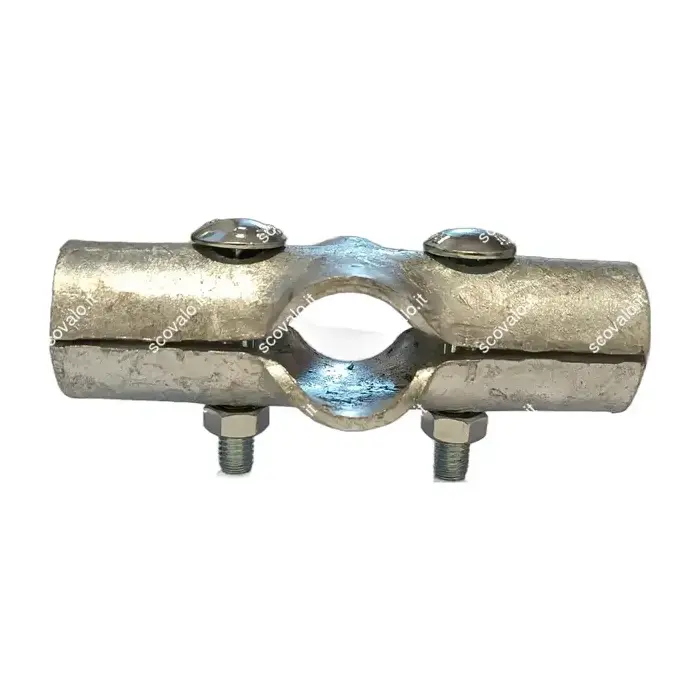 immagine crocera a 2 bulloni per tubolare serra zincato 3/4" 27mm