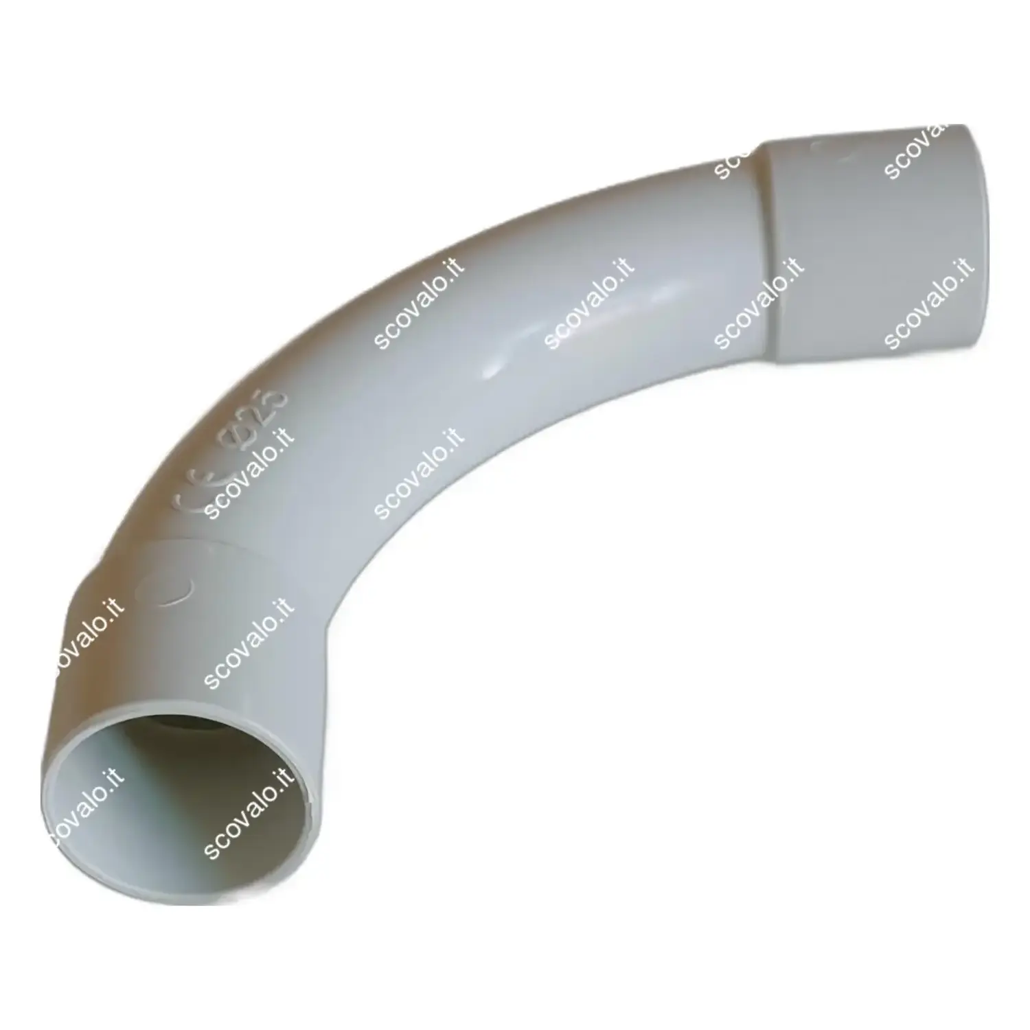 immagine curva 90° per tubo rigido impianto elettrico da parete esterno 25 mm ip20