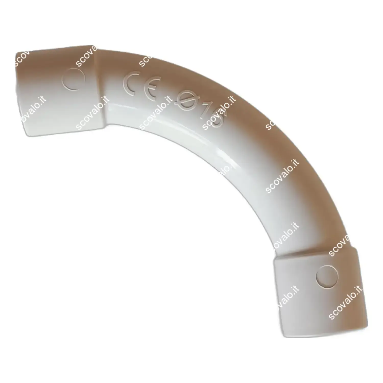 immagine curva 90° per tubo rigido impianto elettrico da parete esterno 16 mm ip20