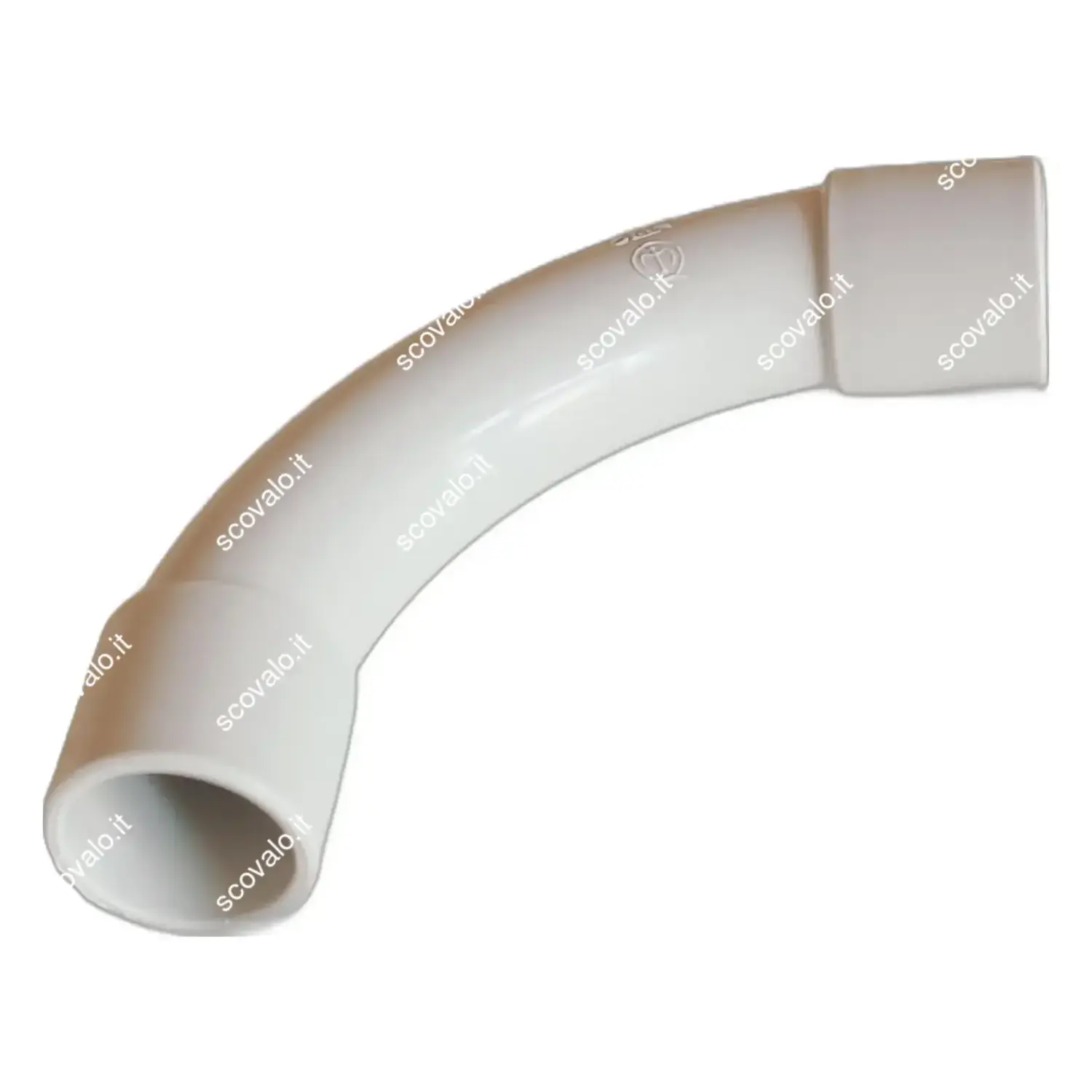 immagine curva 90° per tubo rigido impianto elettrico da parete esterno 16 mm ip20