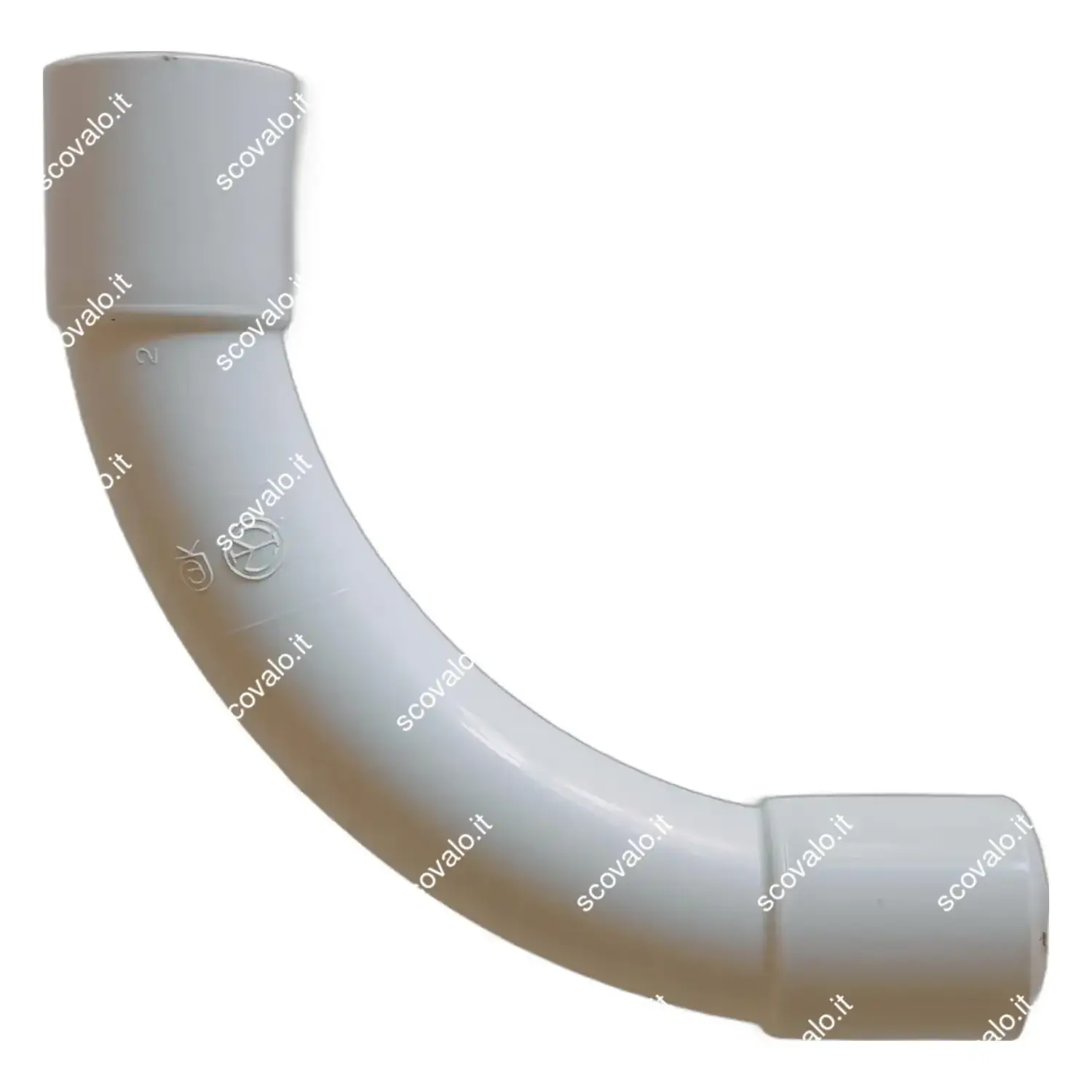 immagine curva 90° per tubo rigido impianto elettrico da parete esterno 20 mm ip20