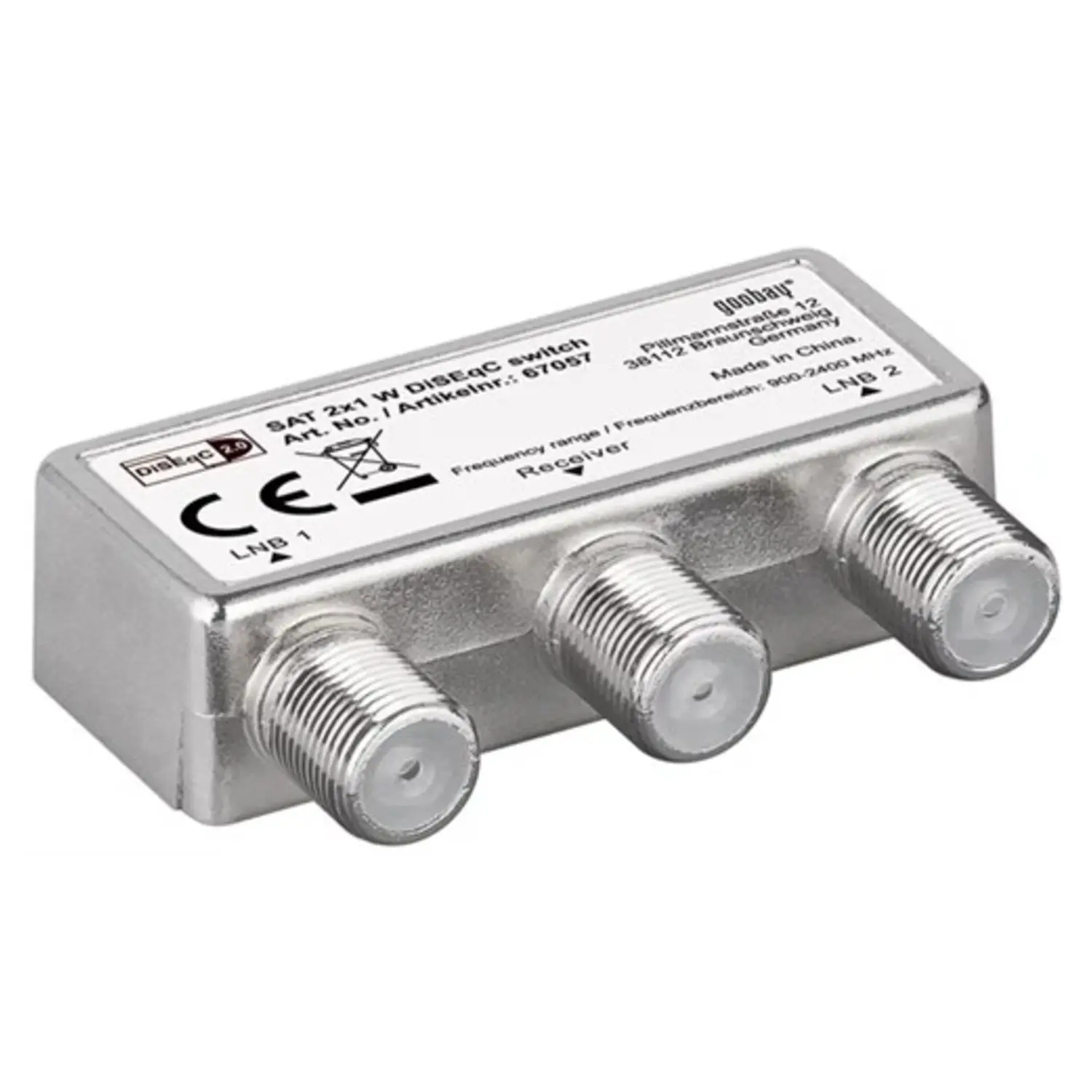 immagine diseqc 2.0 switch con protezione dalle intemperie 2x1 per 2 lnb