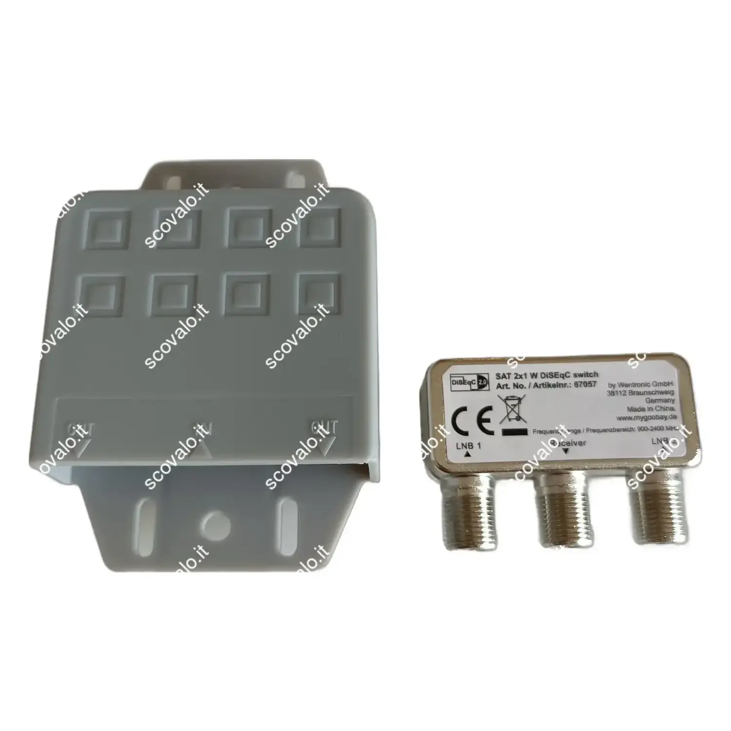 immagine diseqc 2.0 switch con protezione dalle intemperie 2x1 per 2 lnb