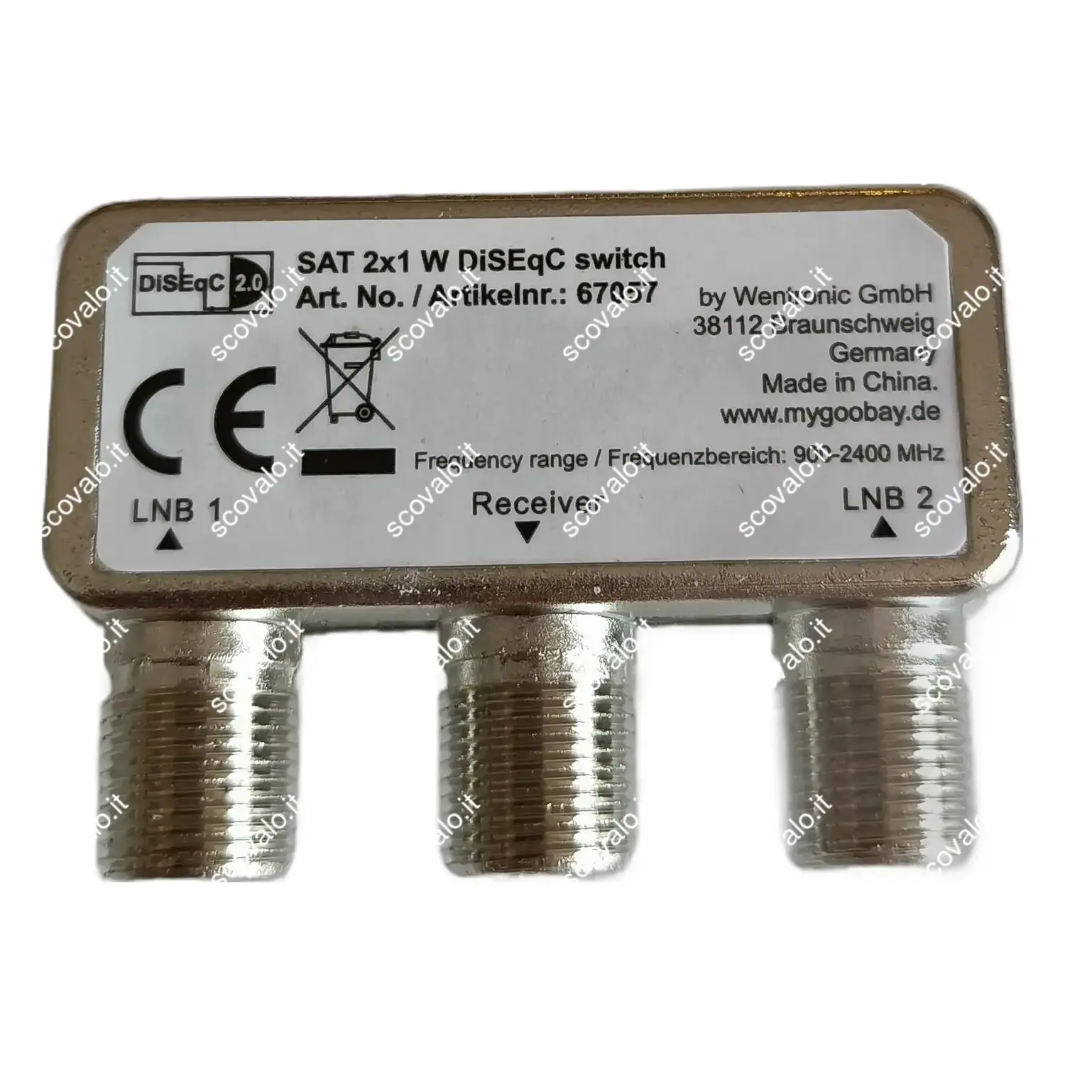 immagine diseqc 2.0 switch con protezione dalle intemperie 2x1 per 2 lnb