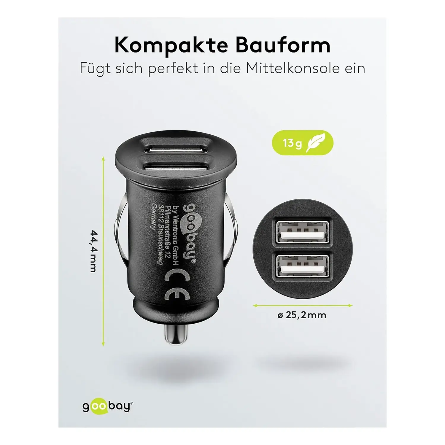 immagine caricatore  adattatore porta usb auto camion macchina accendisigari 12-24v  12 watt