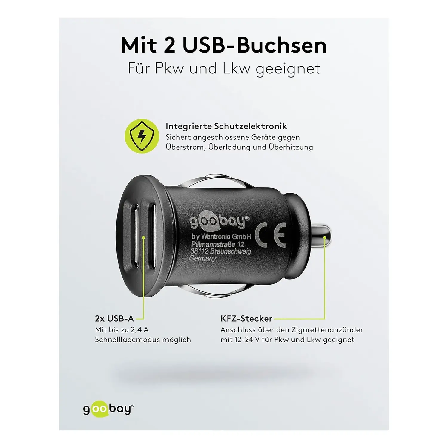 immagine caricatore  adattatore porta usb auto camion macchina accendisigari 12-24v  12 watt