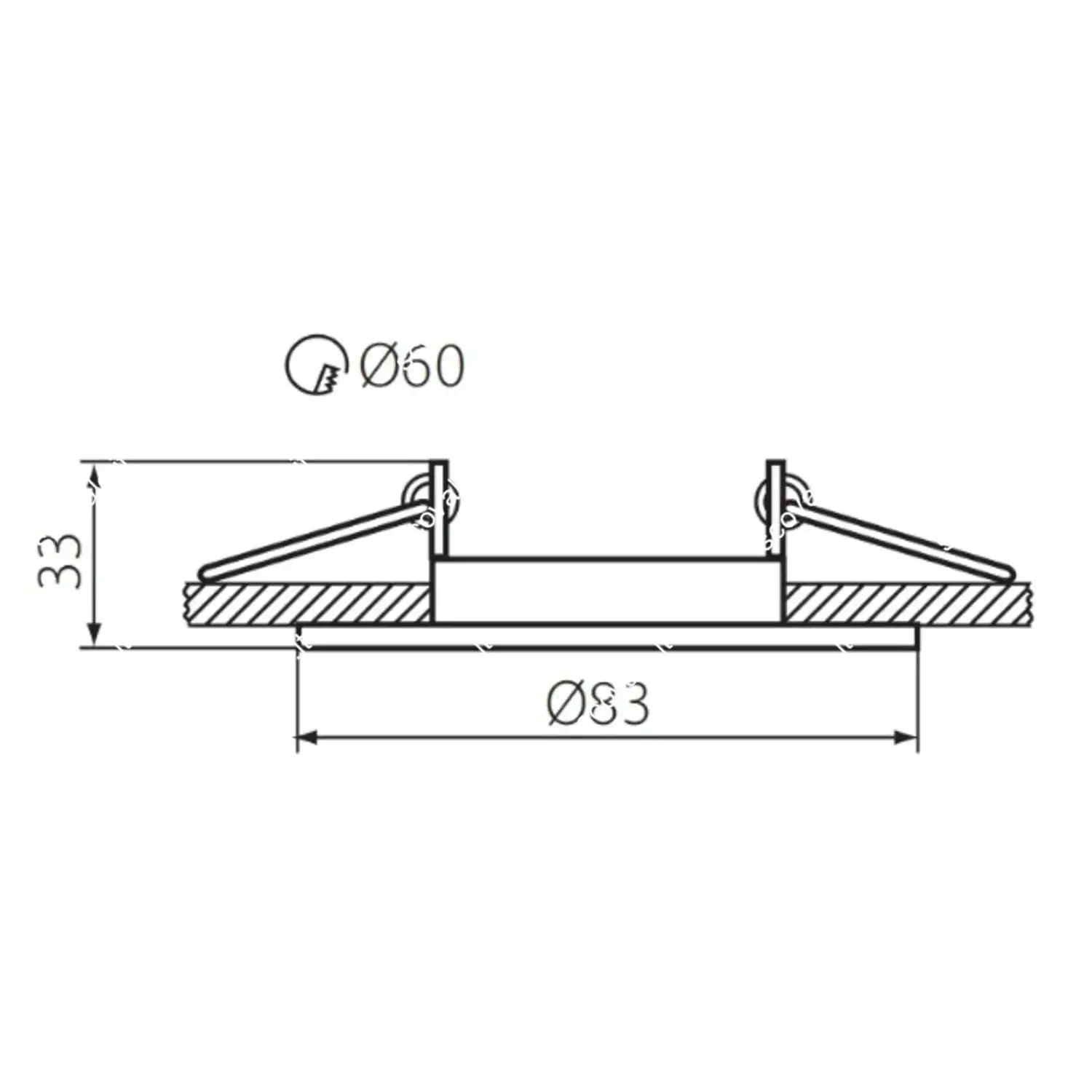 immagine faretto da incasso gu10 220-240 volt lega ferro cromo opaco fisso ip20 ce foro 60 mm