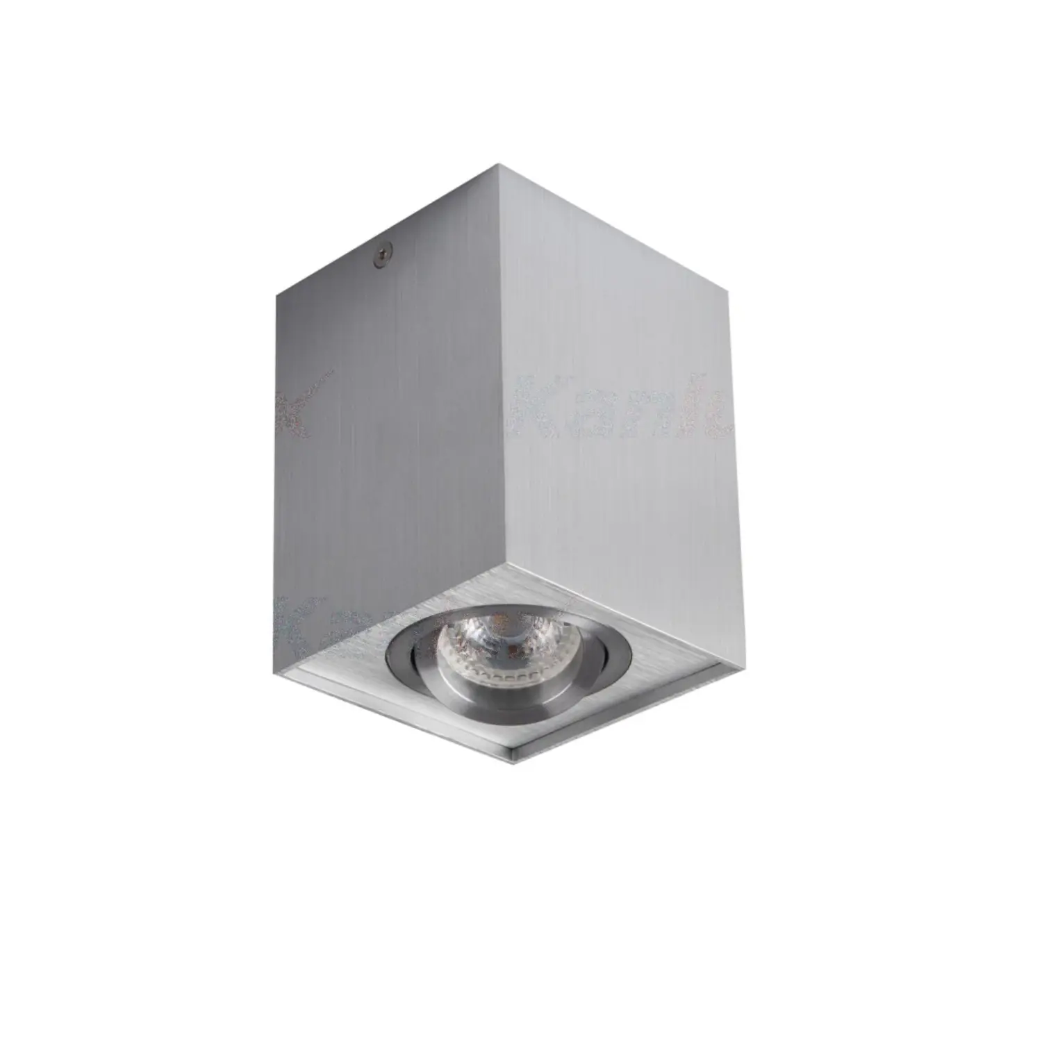 immagine del prodotto faretto da soffitto orientabile IP20 interno GU10 CE alluminio spazzolato 220-240 volt 1 luce kan 25472
