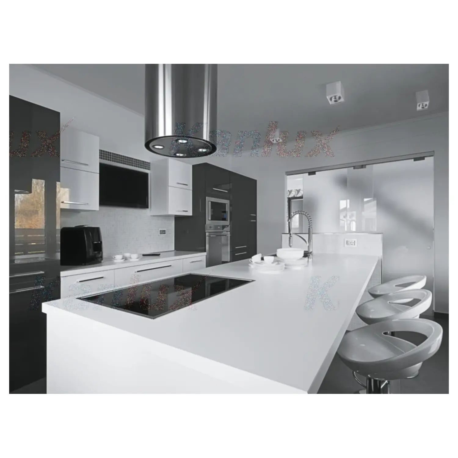 immagine porta faretto da soffitto fuori muro gu10 alluminio spazzolato 1 luce orientabile