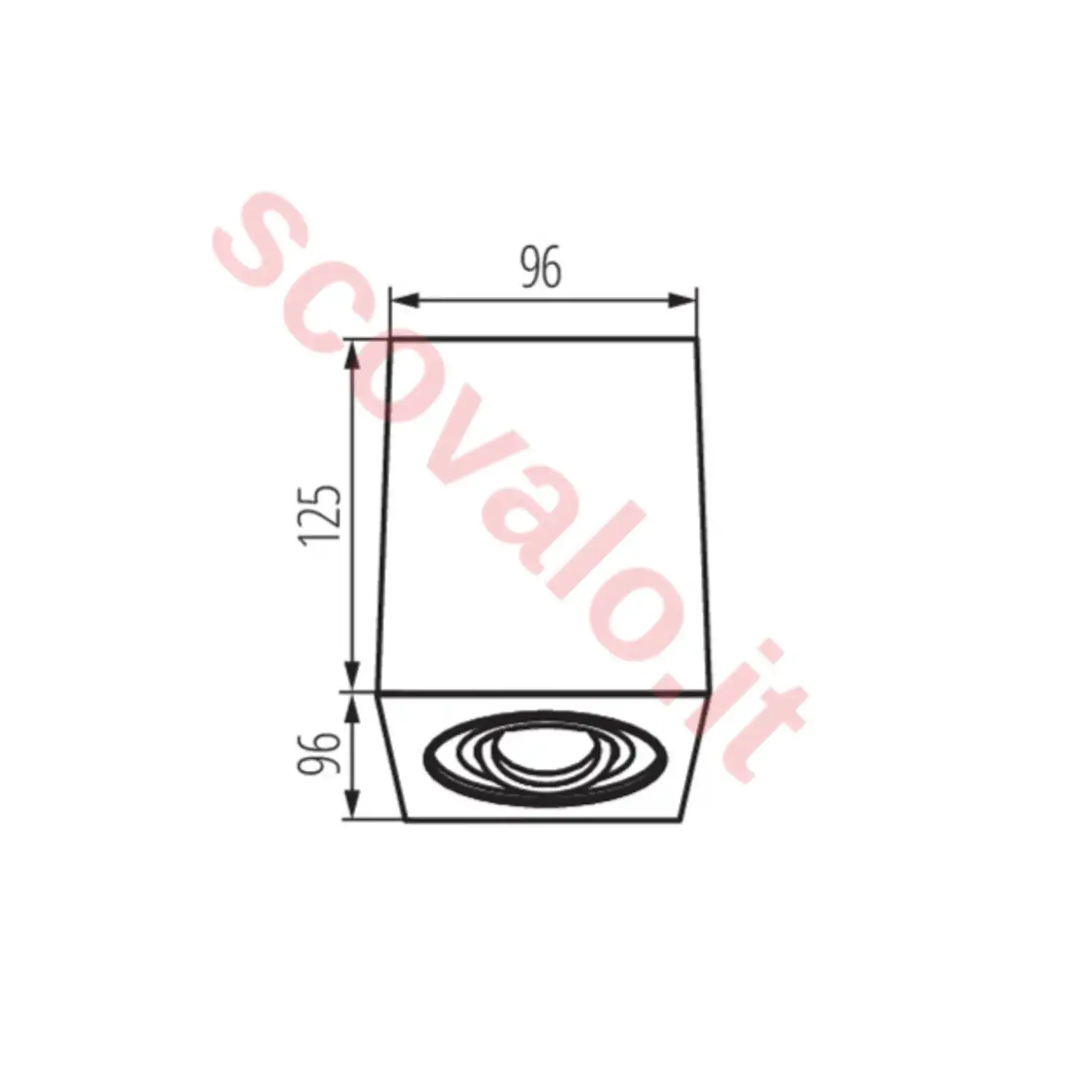 immagine porta faretto da soffitto fuori muro gu10 alluminio spazzolato orientabile