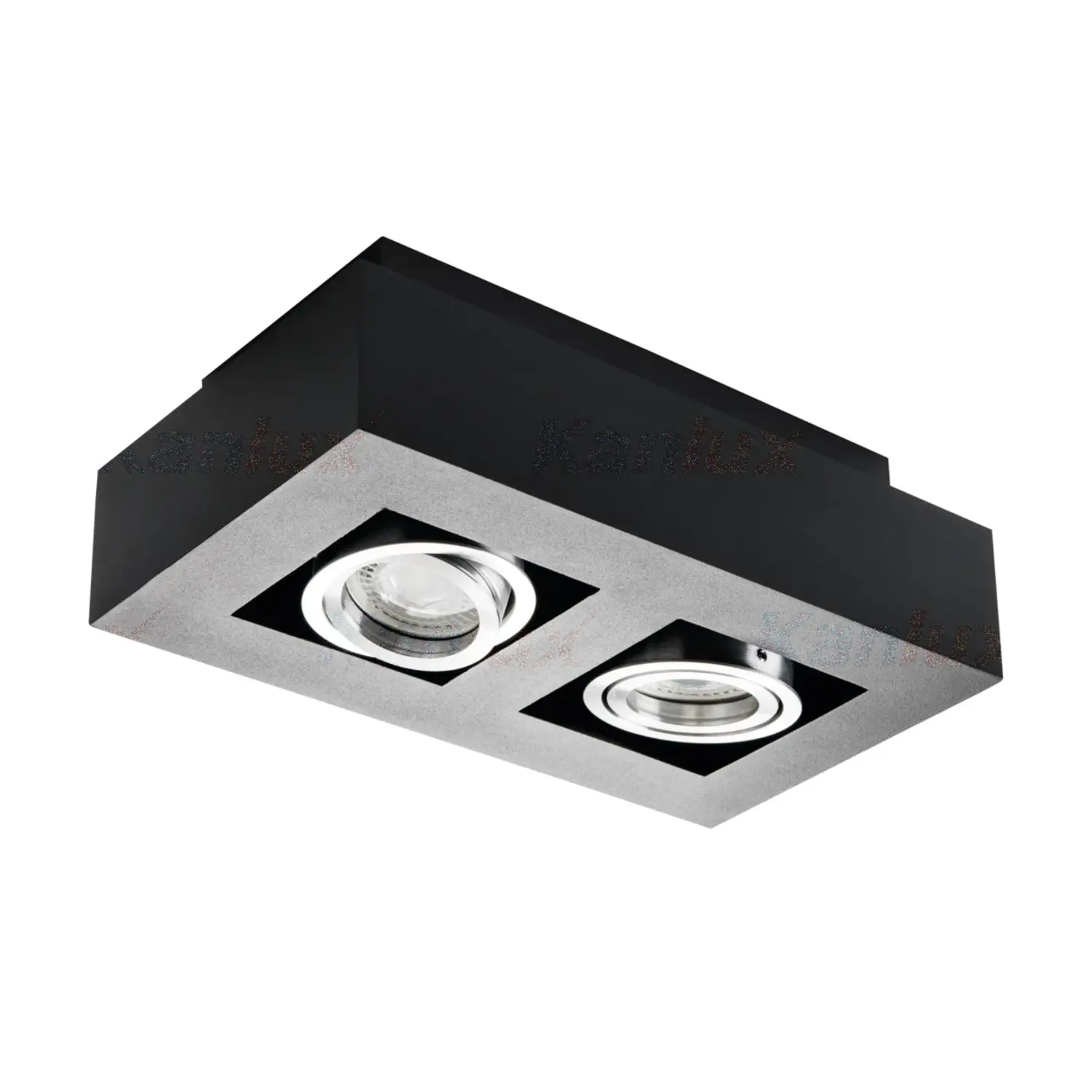 immagine porta faretto decorativo stobi dlp lampada parete gu10 nero 2 luci orientabile