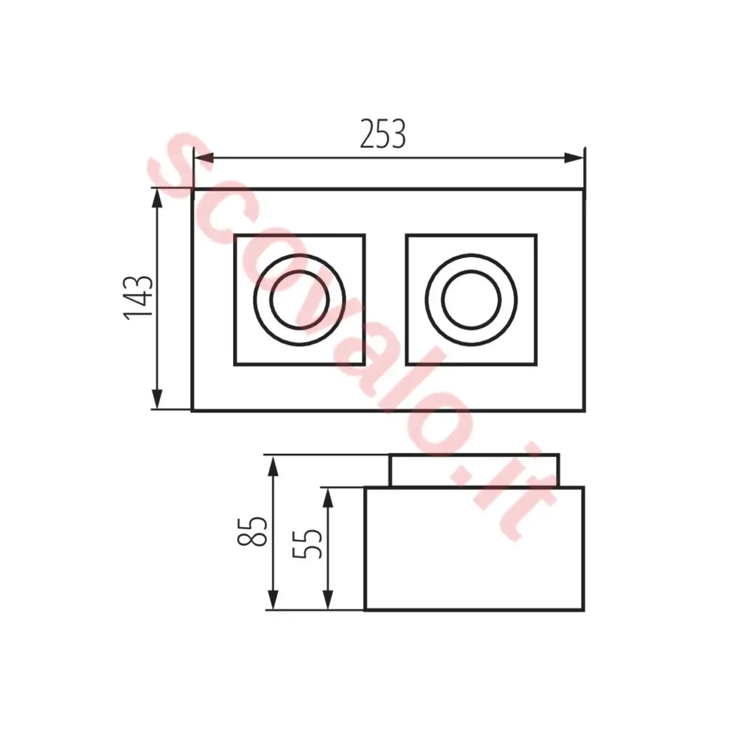 immagine porta faretto decorativo stobi dlp lampada parete gu10 nero 2 luci orientabile