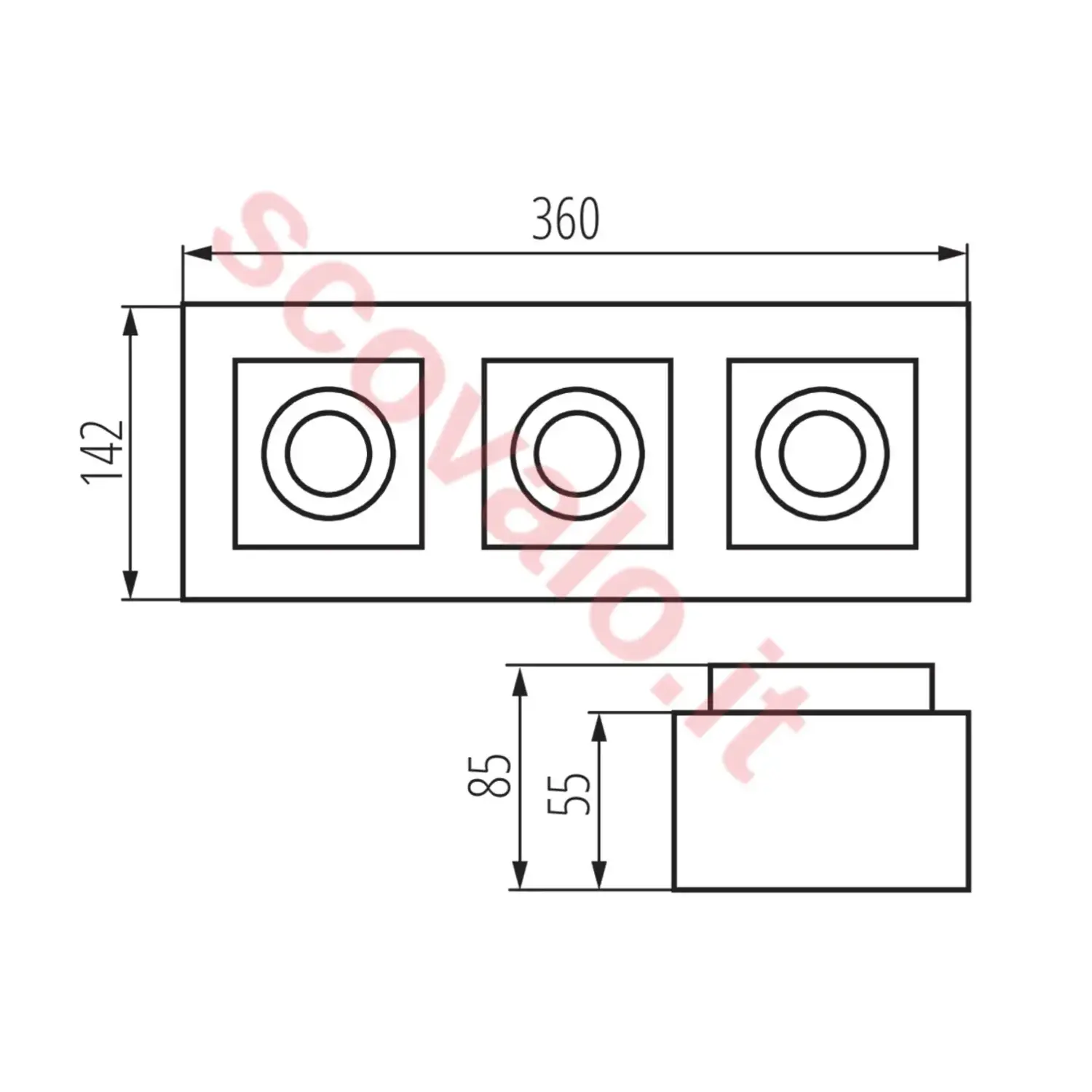 immagine porta faretto decorativo stobi dlp lampada parete gu10 nero 3 luci orientabile