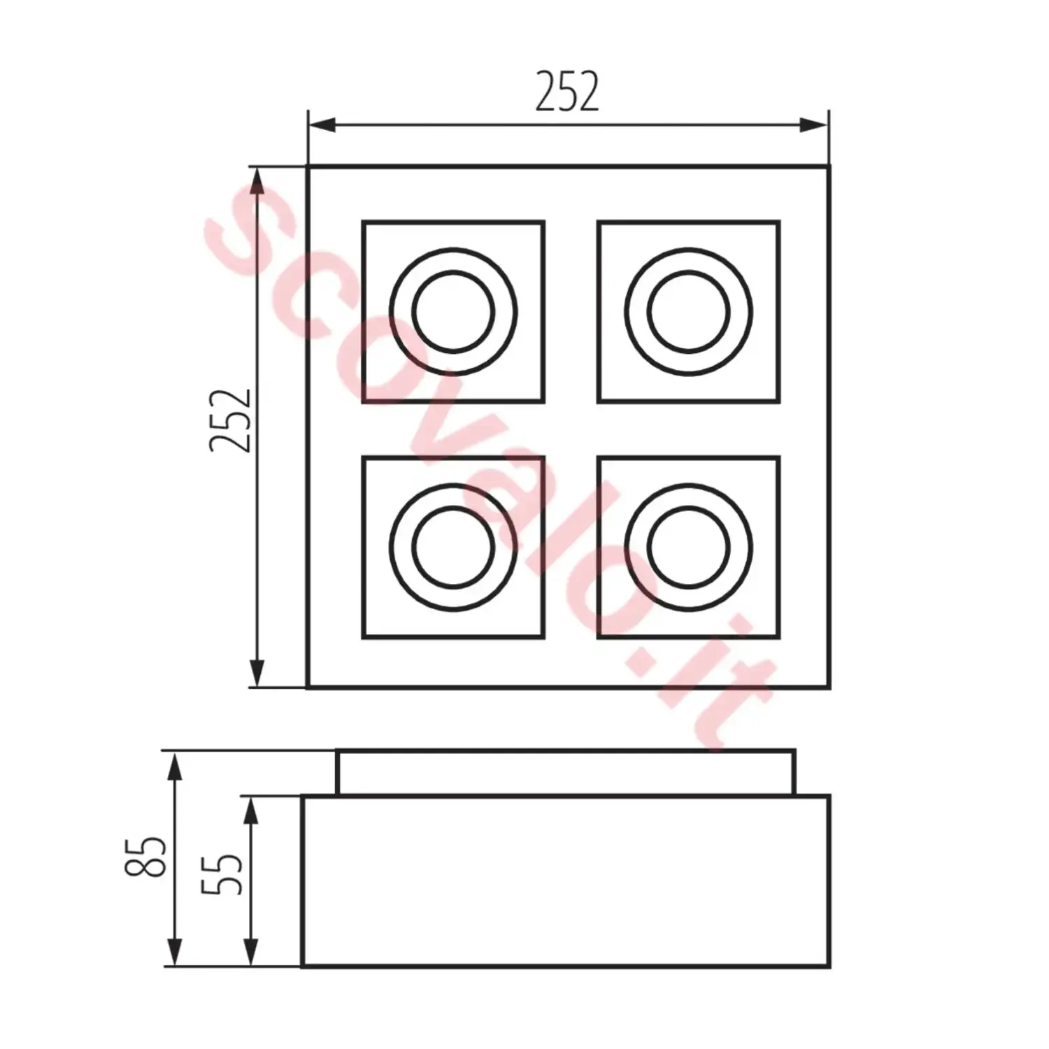 immagine porta faretto decorativo stobi dlp lampada parete gu10 bianco 4 luci orientabile