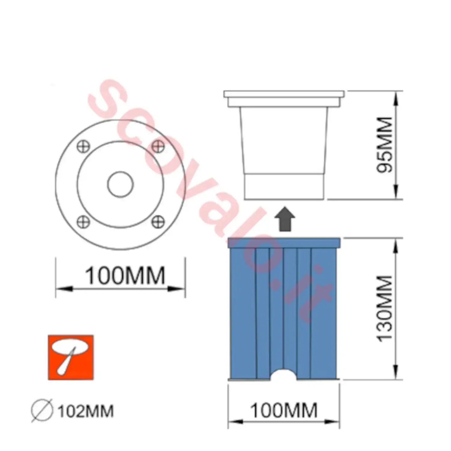 immagine faretto esterno carrabile calpestabile stagno IP67 gu10 tondo