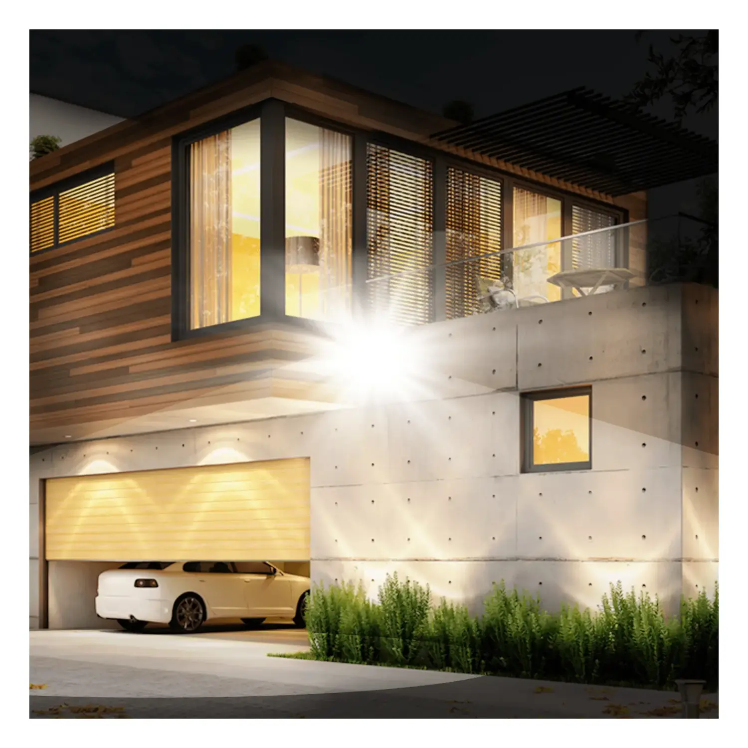 immagine Faretto floodlight LED con sensore 30W 4000K bianco