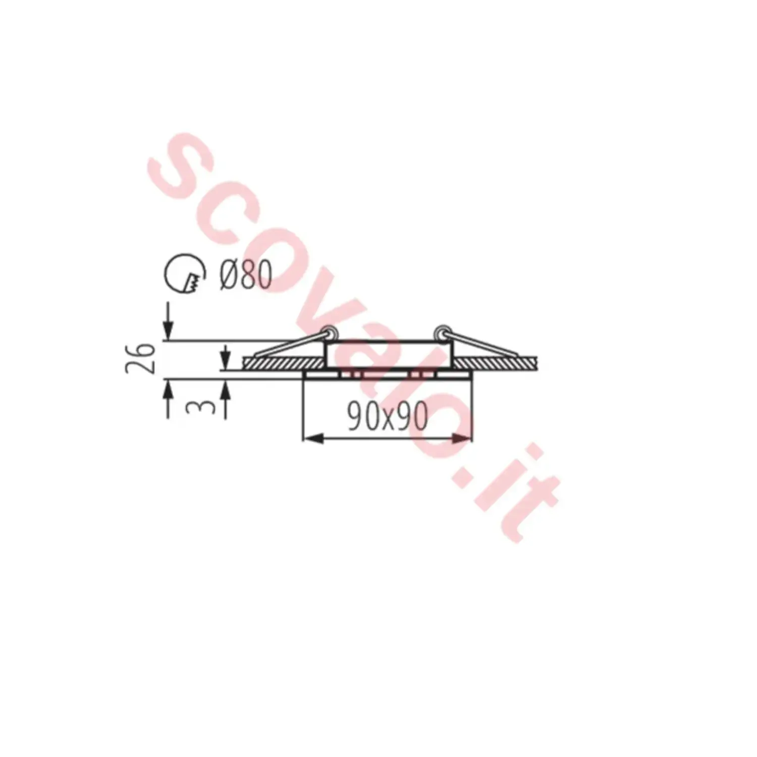 immagine porta faretto incasso alluminio decorativo gu10 bianco 1 luce orientabile quadrato