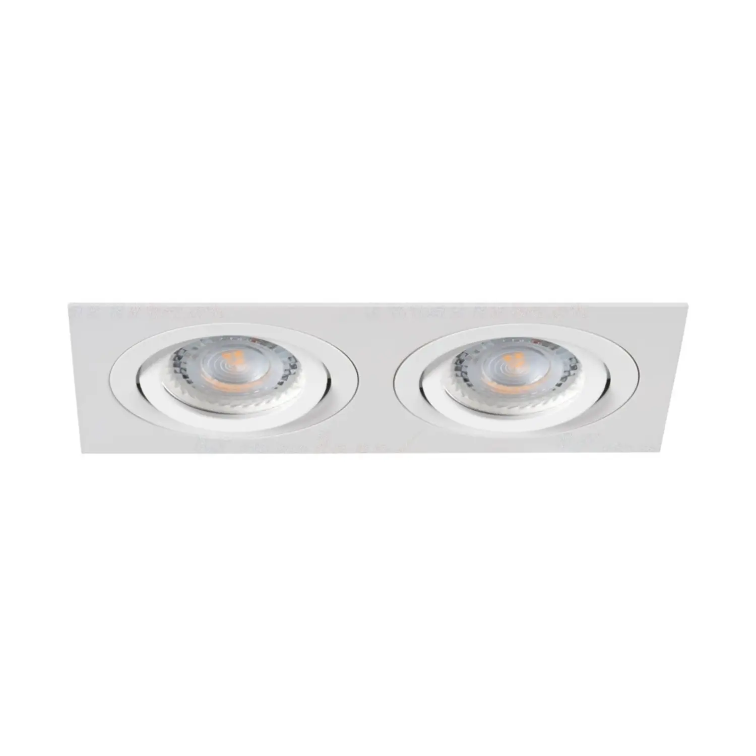 variante gu10 - bianco - 2 luci - orientabile - rettangolare