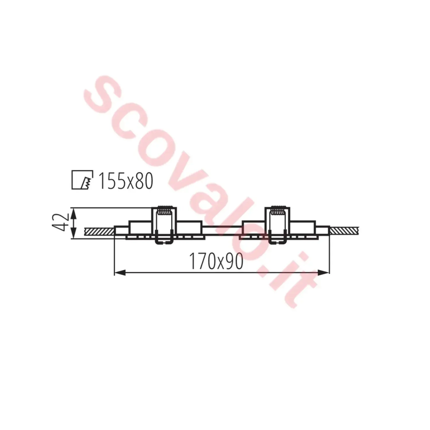 immagine porta faretto incasso alluminio decorativo gu10 bianco 2 luci orientabile rettangolare