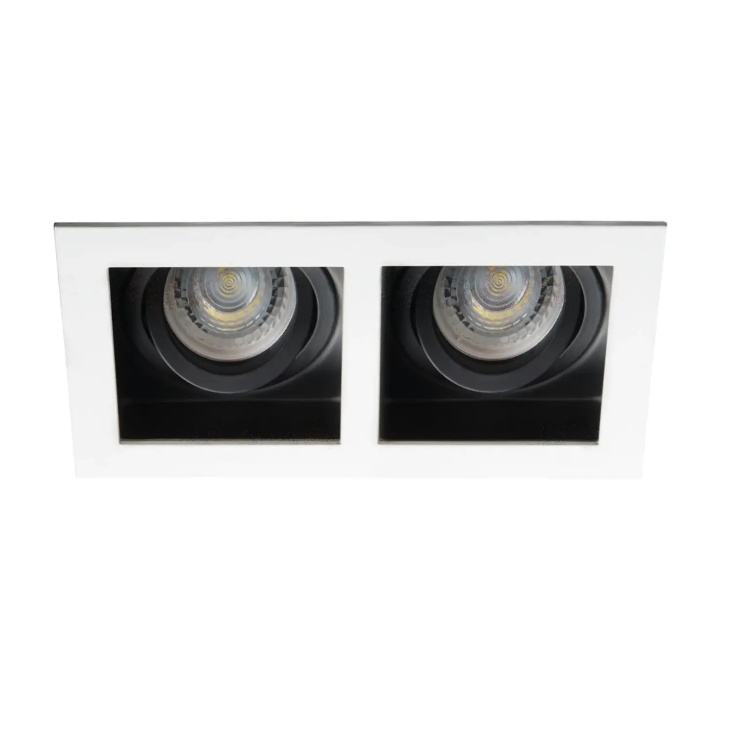 variante gu10 - bianco - 2 luci - orientabile - rettangolare