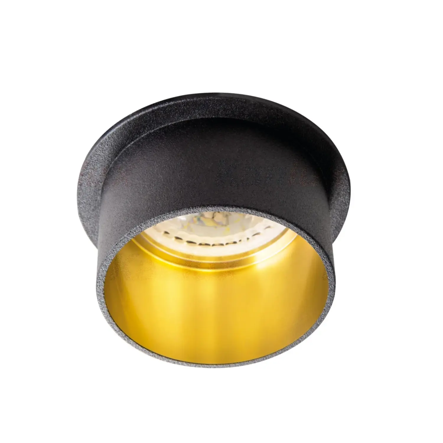 immagine del prodotto porta faretto incasso decoratico spag doppio colore nero-oro 55 mm tondo