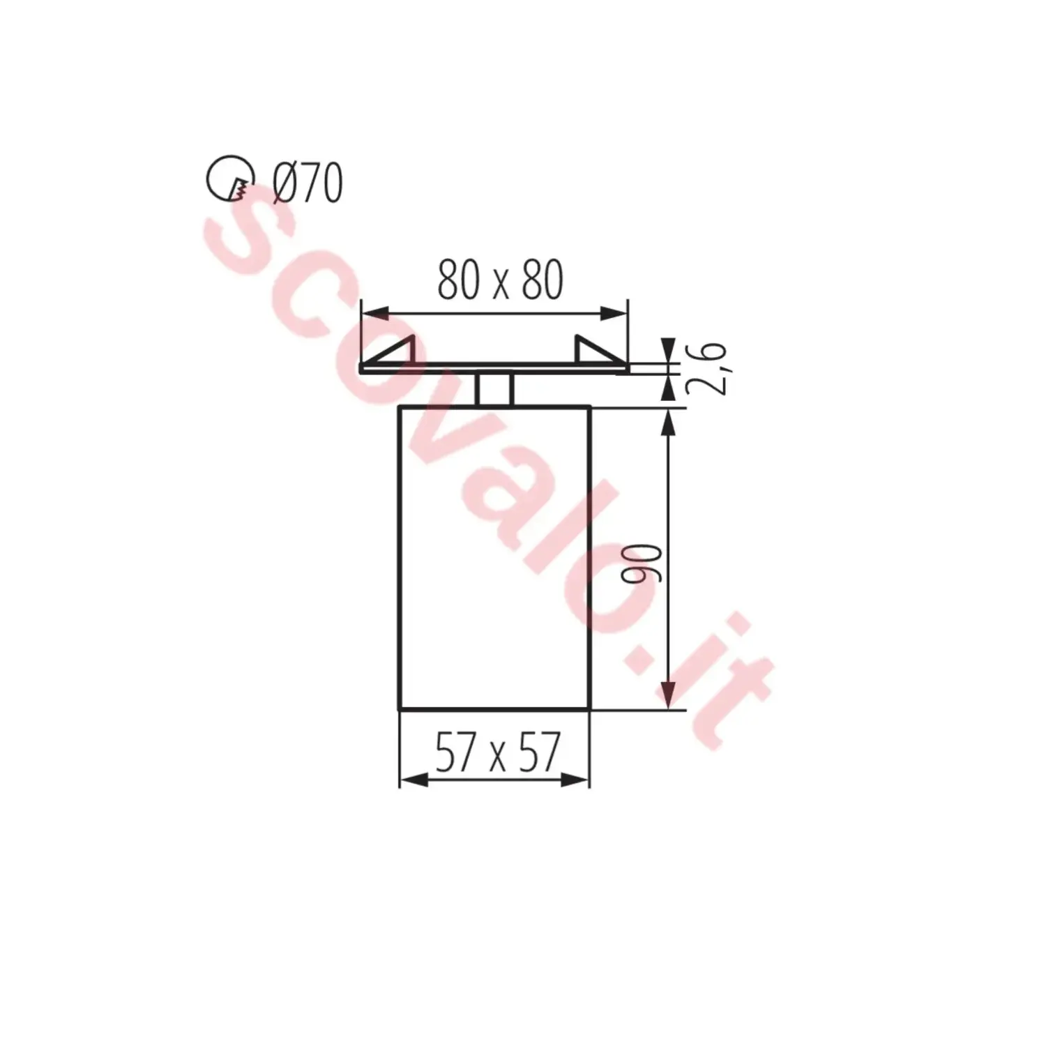 immagine porta faretto incasso decorativo sporgente chiro gu10 bianco orientabile quadrato