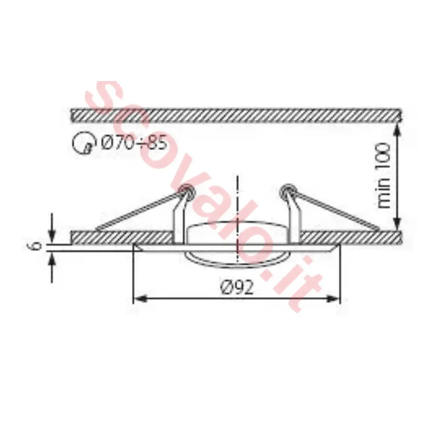 immagine porta faretto incasso doppio colore gx5,3 nichel opaco-nichel orientabile foro 70 mm