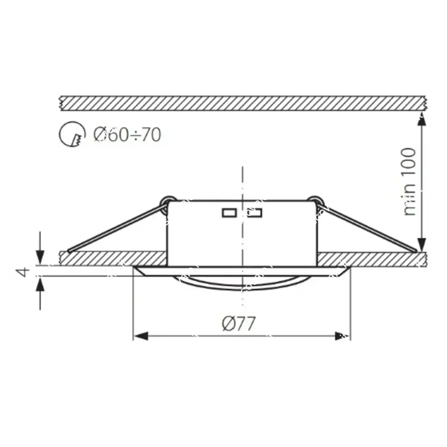 immagine porta faretto incasso gx4 mr11 foro 60-70mm ottone opaco orientabile