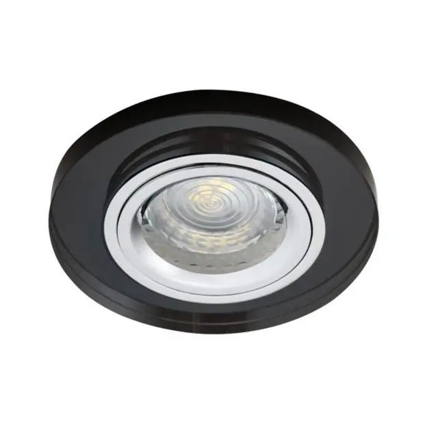 immagine faretto incasso vetro tondo nero IP20 GX5,3 fisso CE 70 mm 1 luce kan 19440