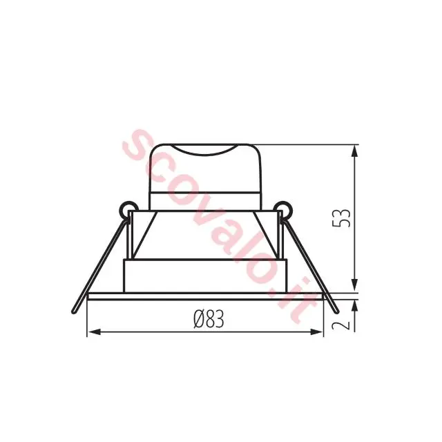 immagine faretto incasso led stagno plastica IP44 interno CE bianco naturale bianco 65 mm 4,5 watt 220-240 volt kan 25782