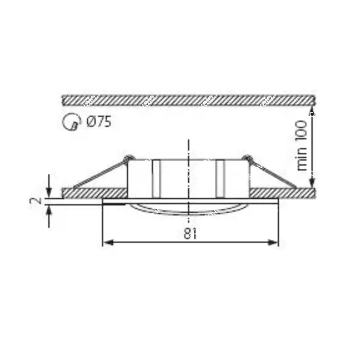 immagine faretto incasso quadrato orientabile dorato ip20 ce orientabile foro 75 mm