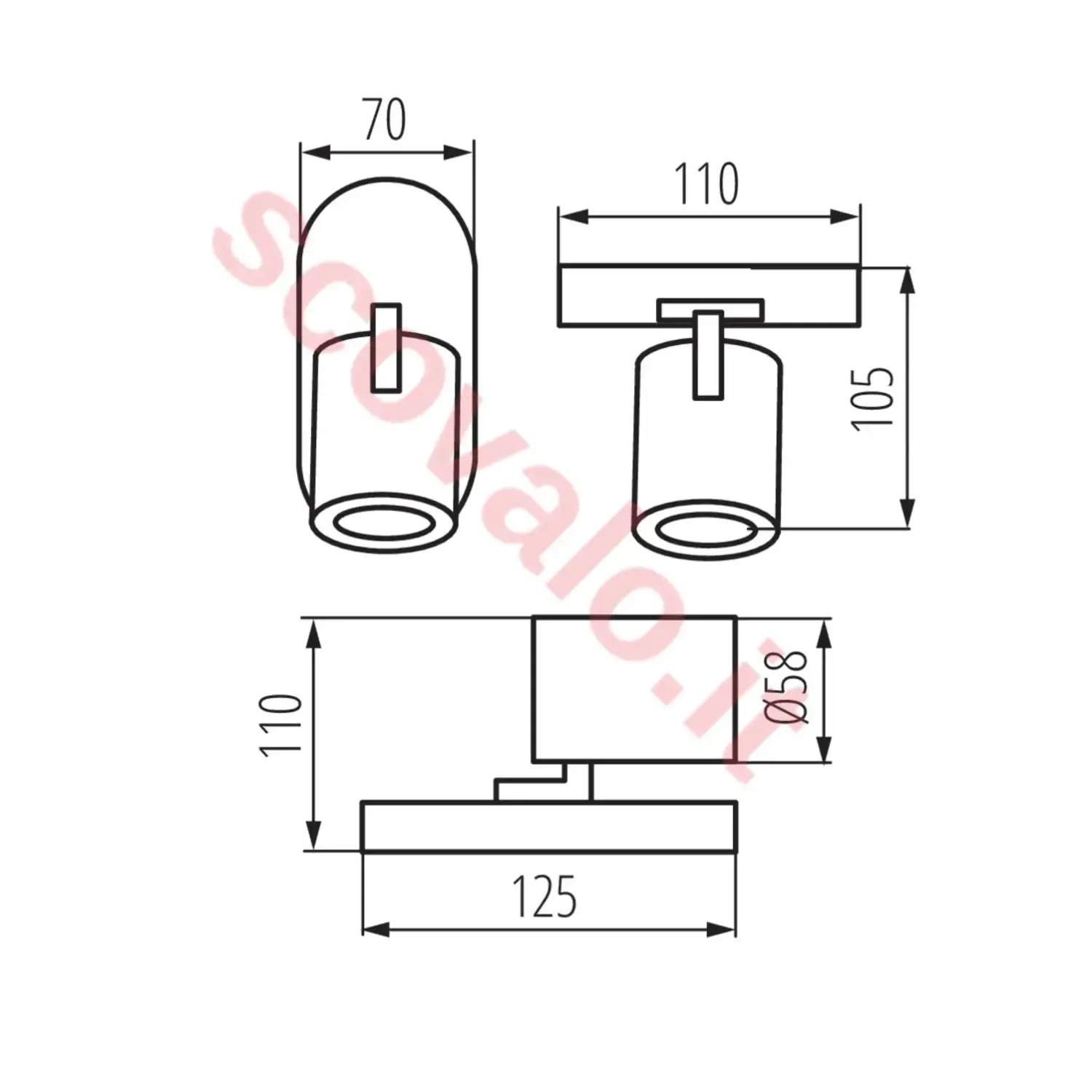 immagine faretto lampada da parete laurin gu10 bianco 1 luce orientabile