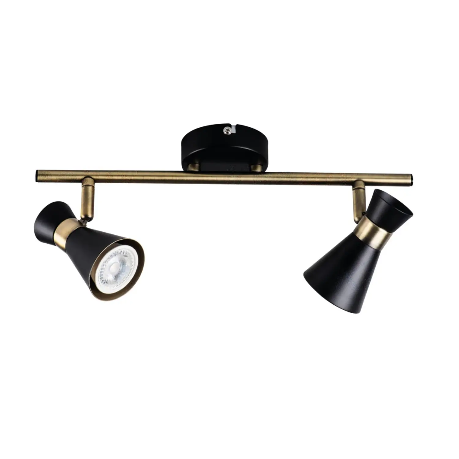 variante gu10 - nero-oro - 2 luci - orientabile