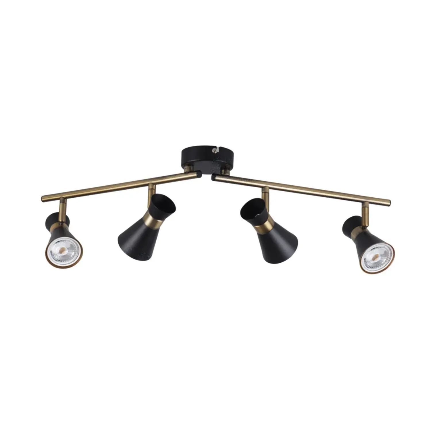 variante gu10 - nero-oro - 4 luci - orientabile