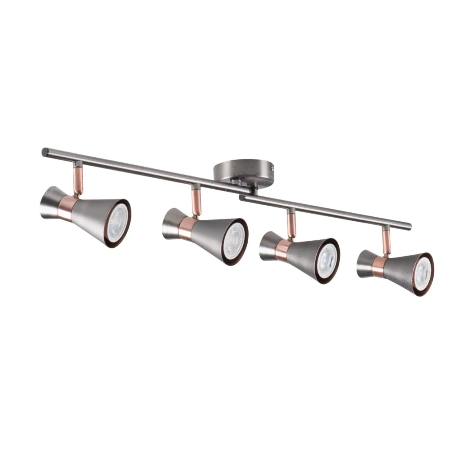 variante gu10 - argento ramato - 4 luci - orientabile